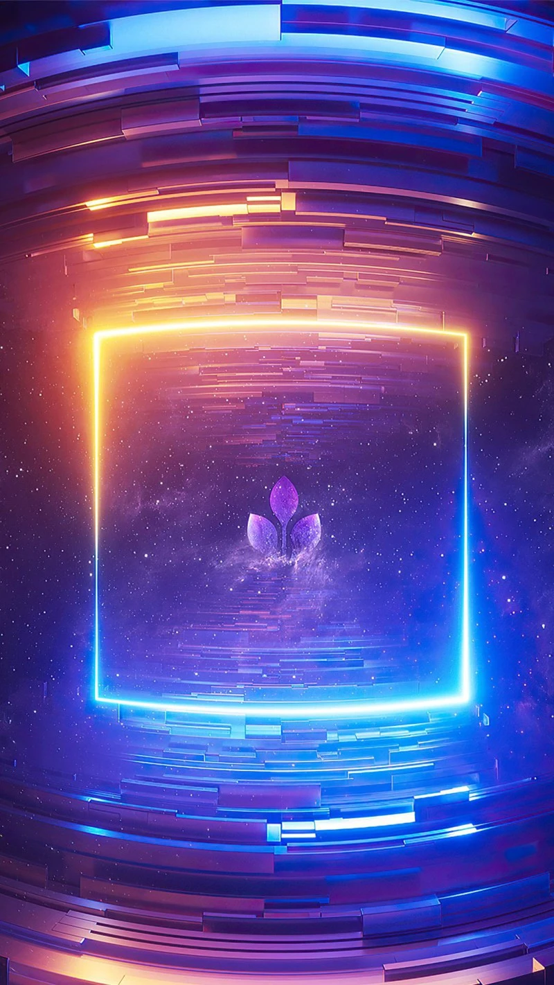 Neon Abstract Plant 4K Mobile Wallpaper