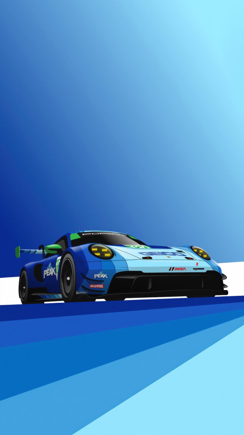 4K mobile wallpaper Blue and Green Racing Car - high resolution for Android and iPhone