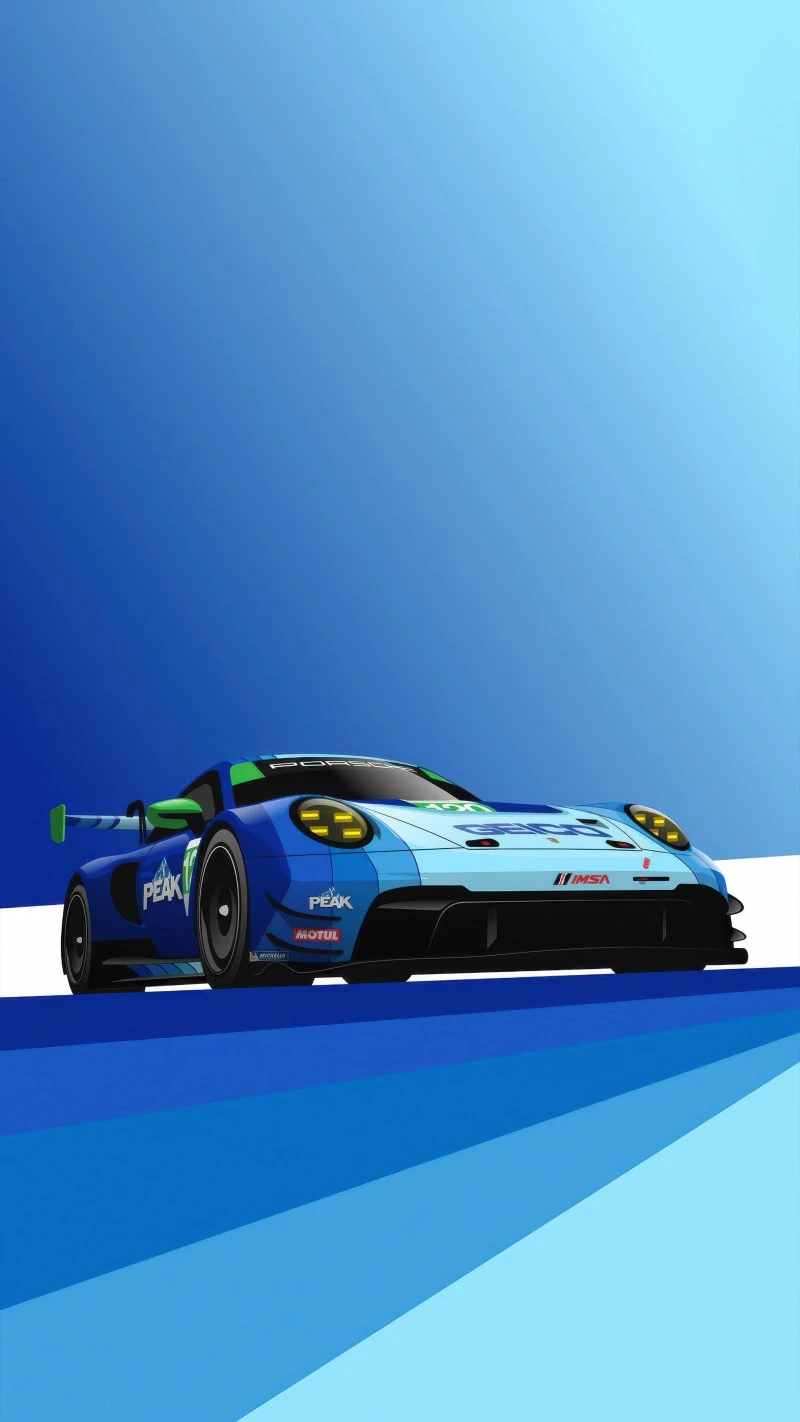 Blue and Green Racing Car 4K Mobile Wallpaper