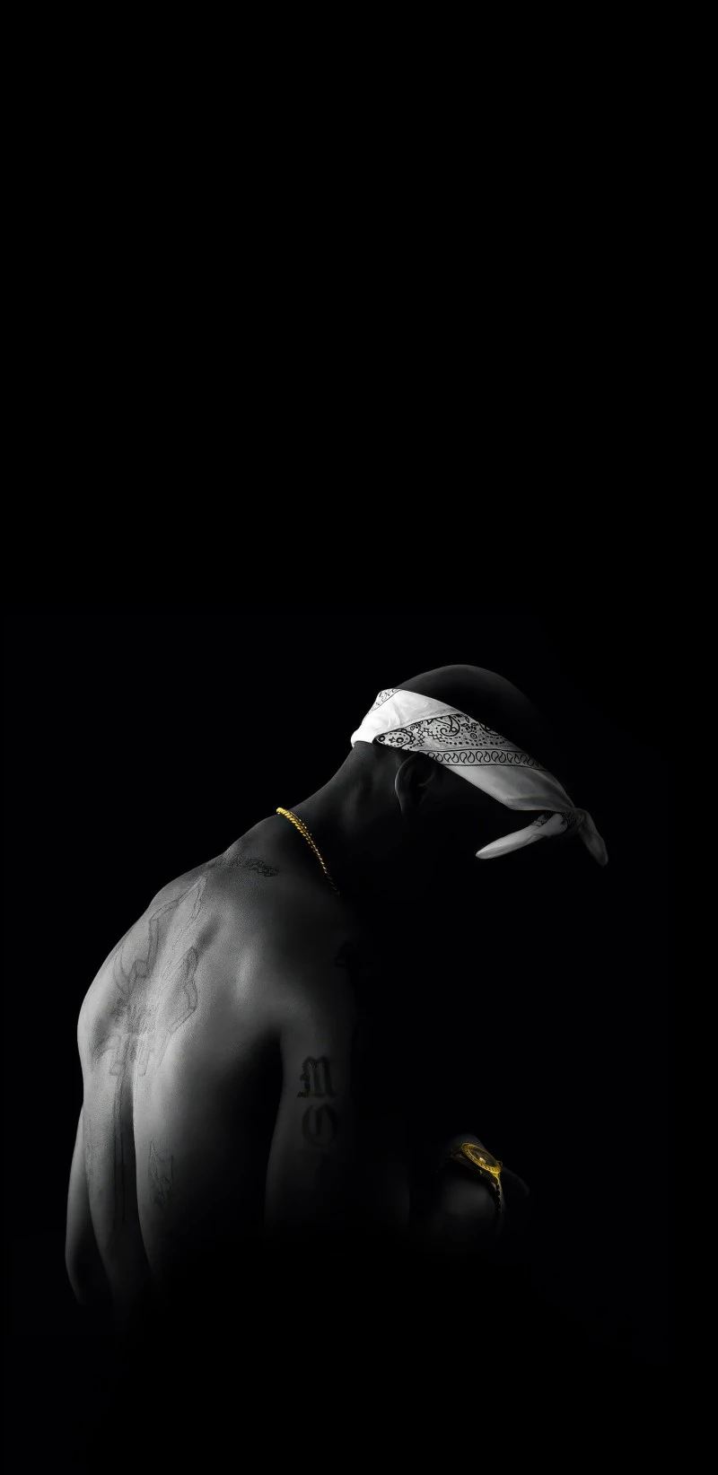 Tupac Shakur Black and White Portrait 4K Mobile Wallpaper