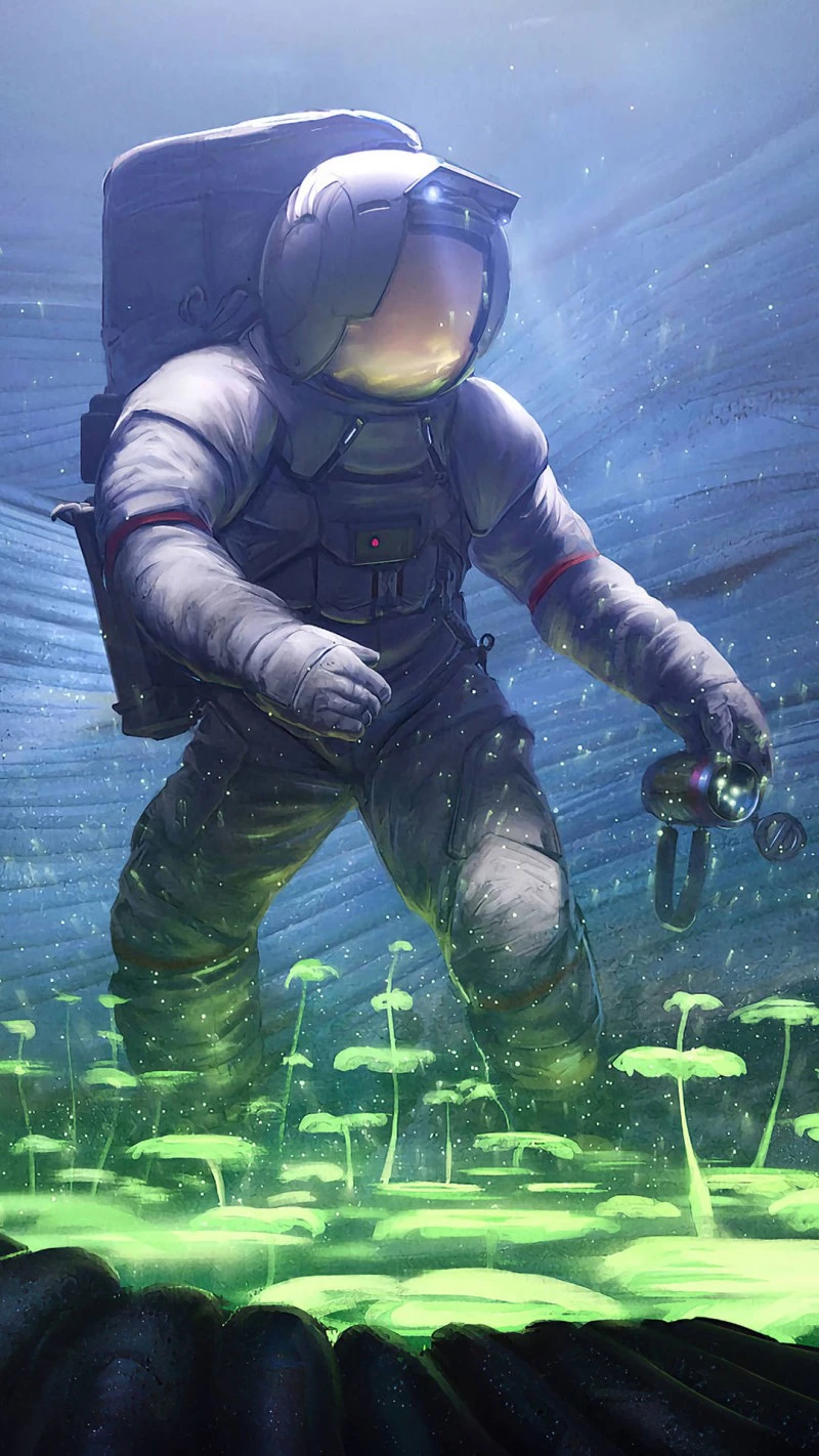 Exploration of an Alien Planet 4K Mobile Wallpaper