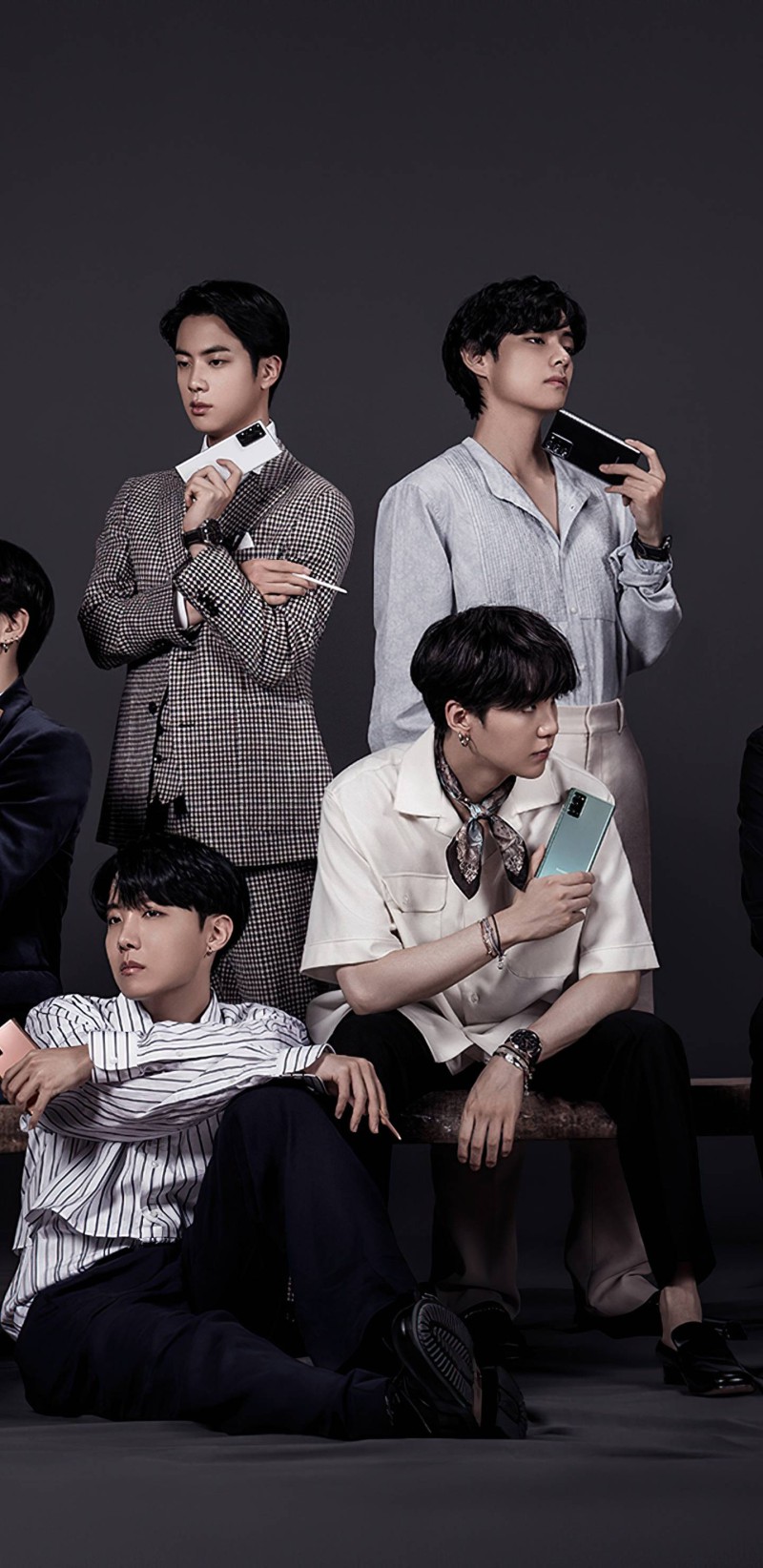 BTS Samsung Galaxy Z Flip Phone Ad Wallpaper 4K Mobile Wallpaper