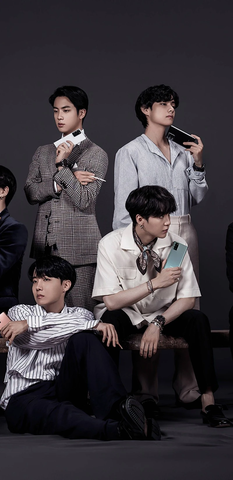 BTS Samsung Galaxy Z Flip Phone Ad Wallpaper 4K Mobile Wallpaper