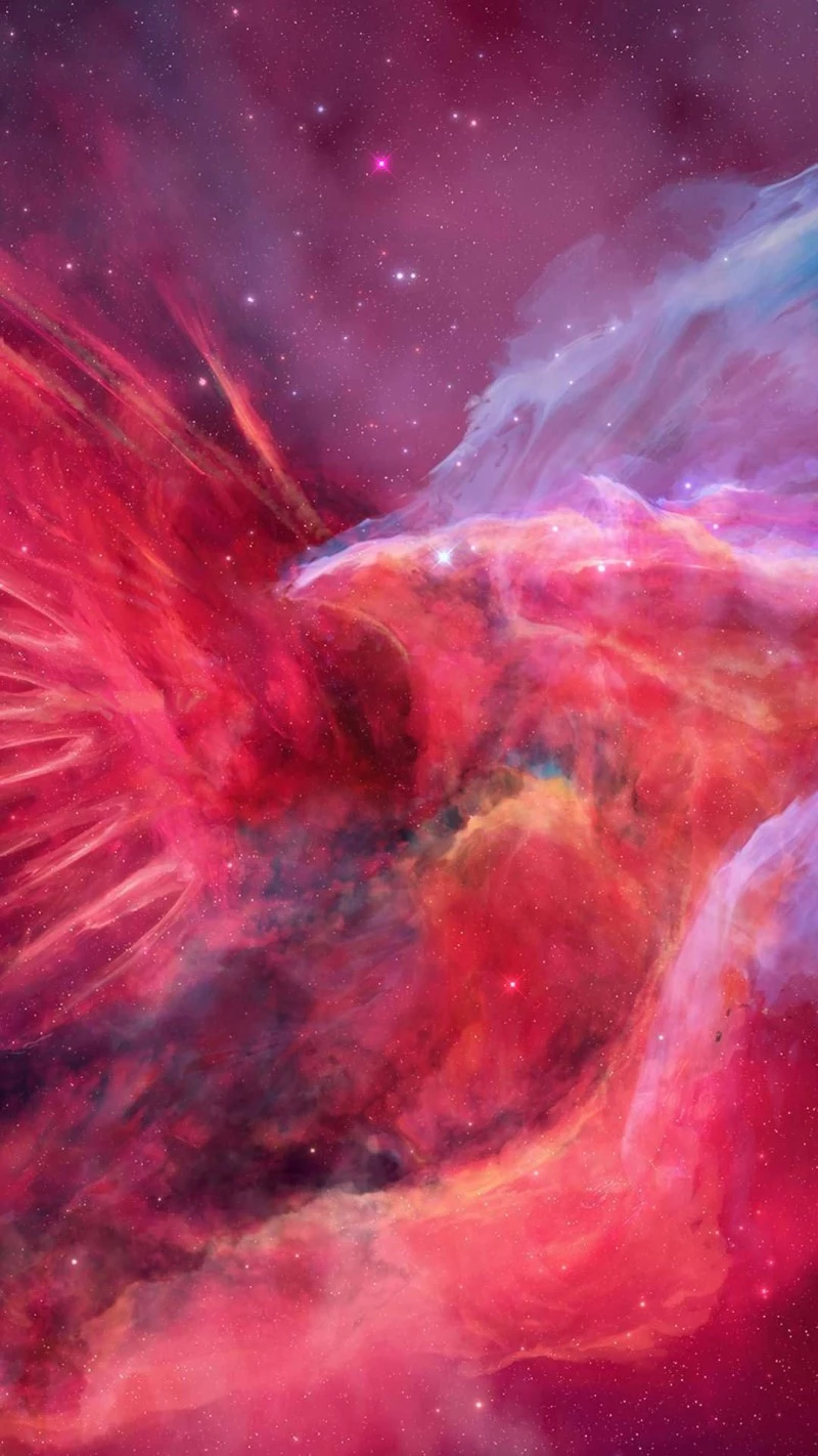 Crimson Nebula 4K Mobile Wallpaper