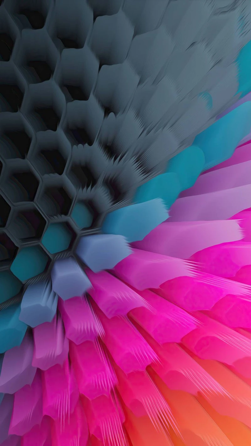 Geometric Hexagon Burst 4K Mobile Wallpaper