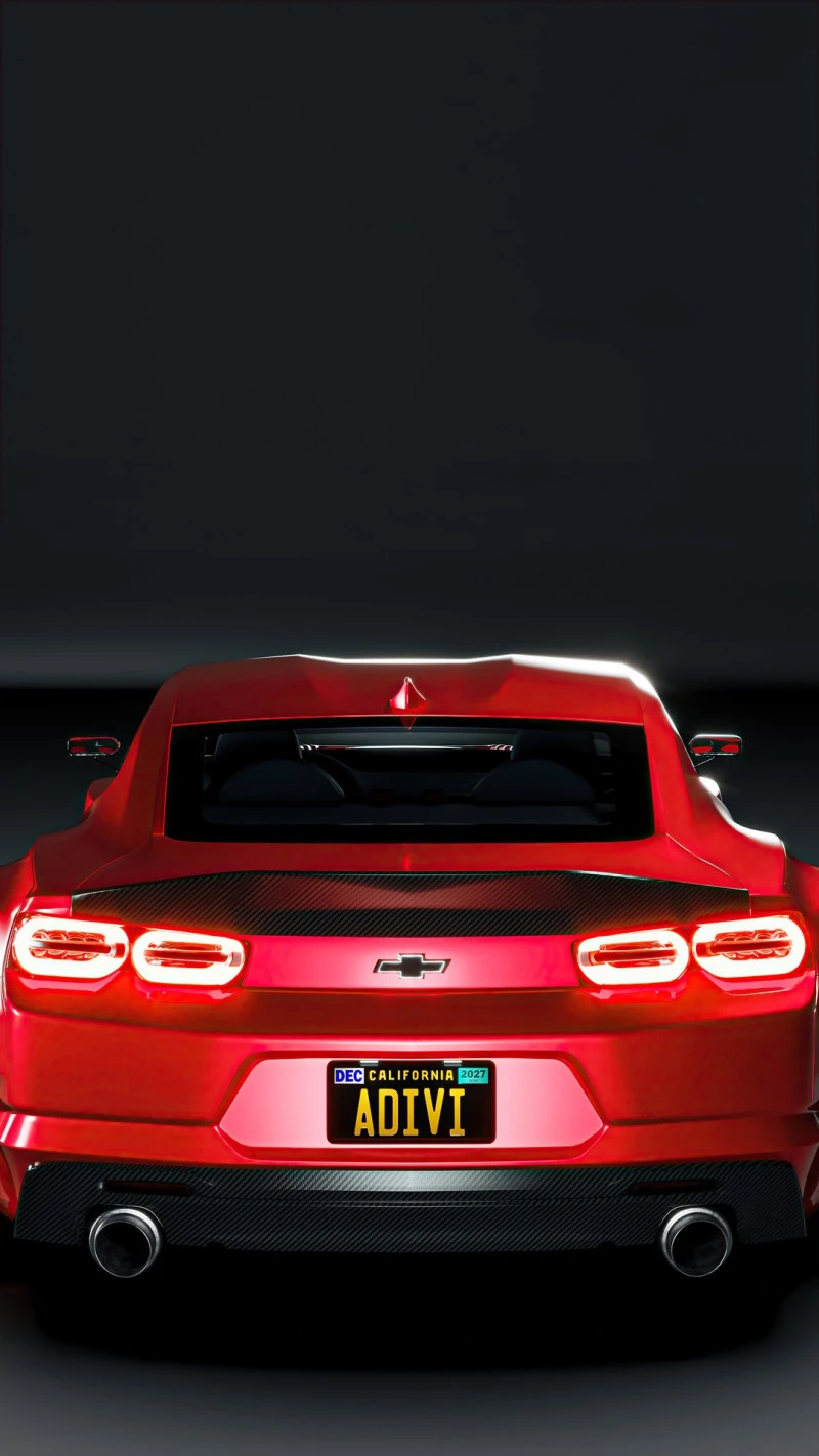 Rear View of a Custom Camaro 4K Mobile Wallpaper