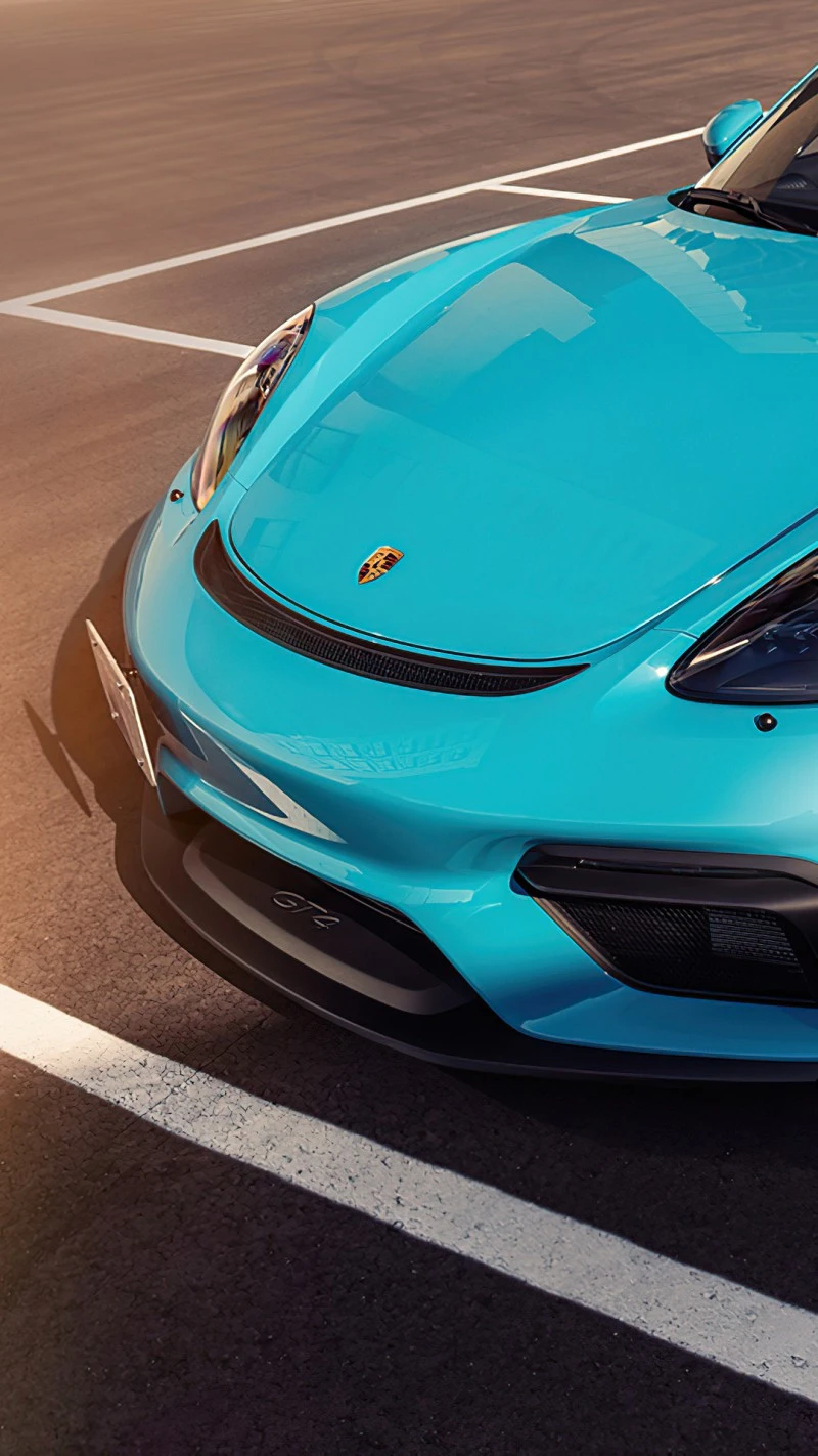 Porsche 718 Cayman GT4 RS Front View 4K Mobile Wallpaper