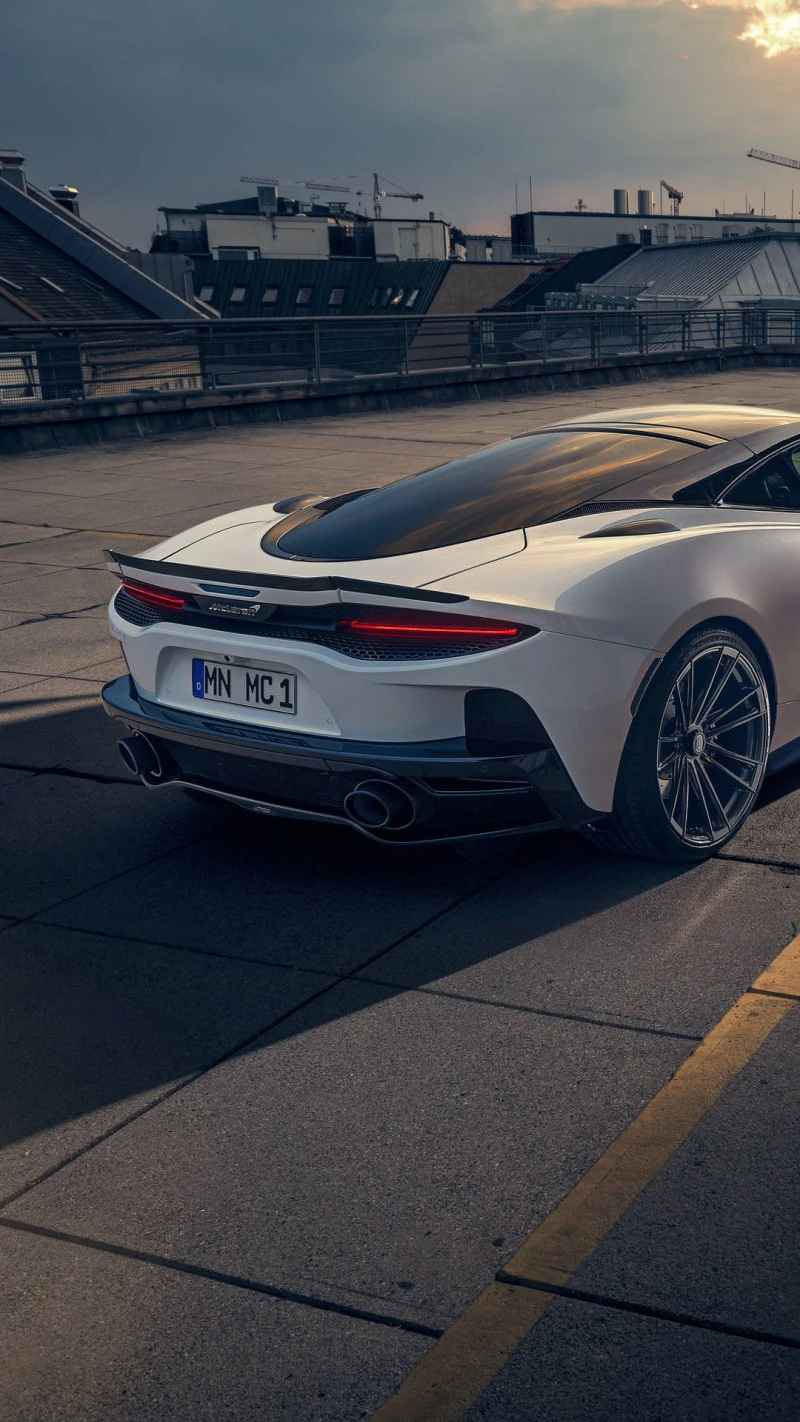 Rear View of McLaren GT at Sunset 4K Mobile Wallpaper