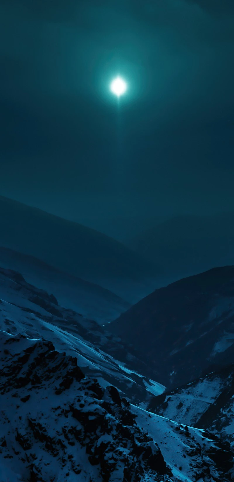 Moonlit Mountains 4K Mobile Wallpaper