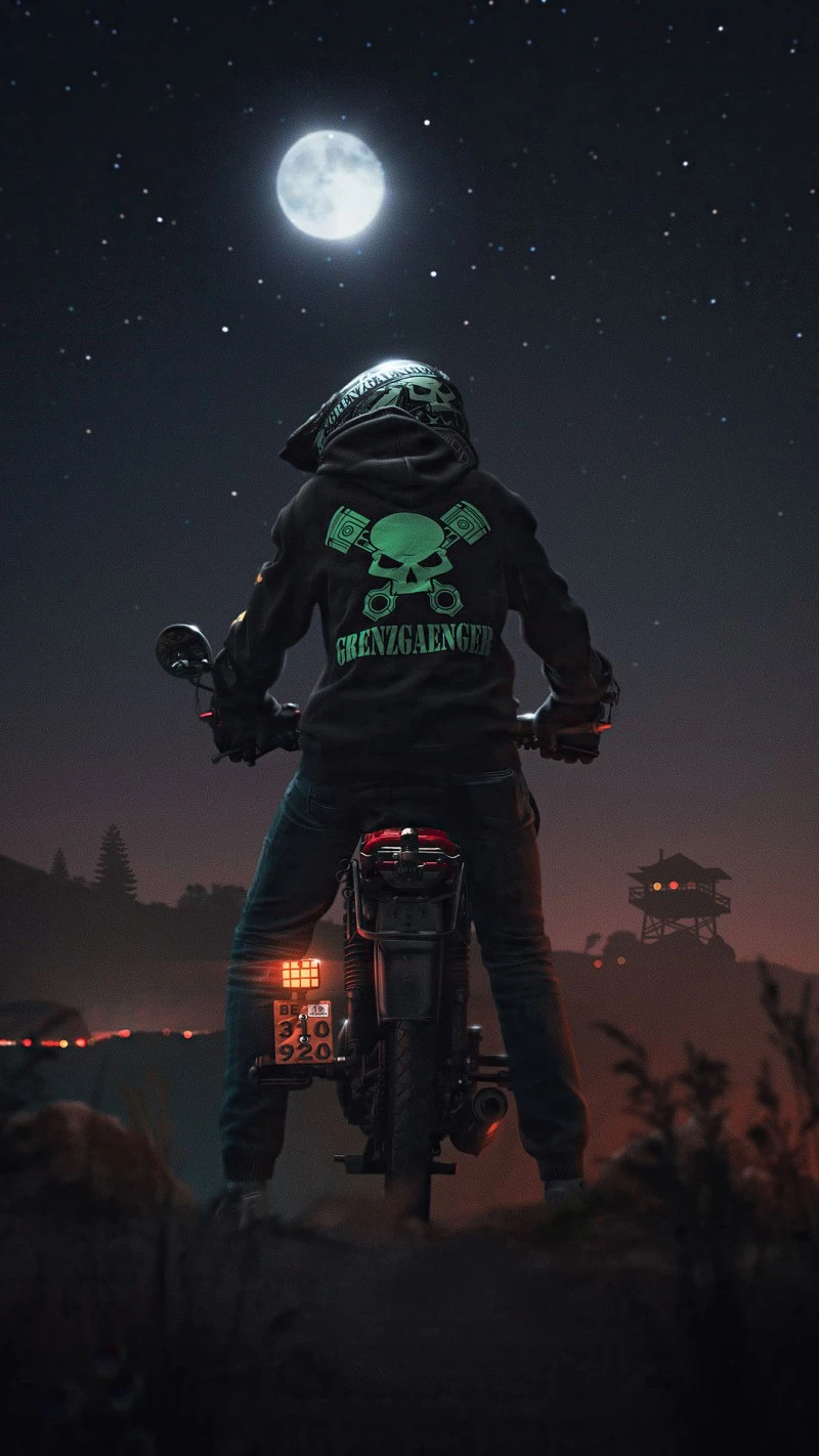 Moonlit Ride 4K Mobile Wallpaper