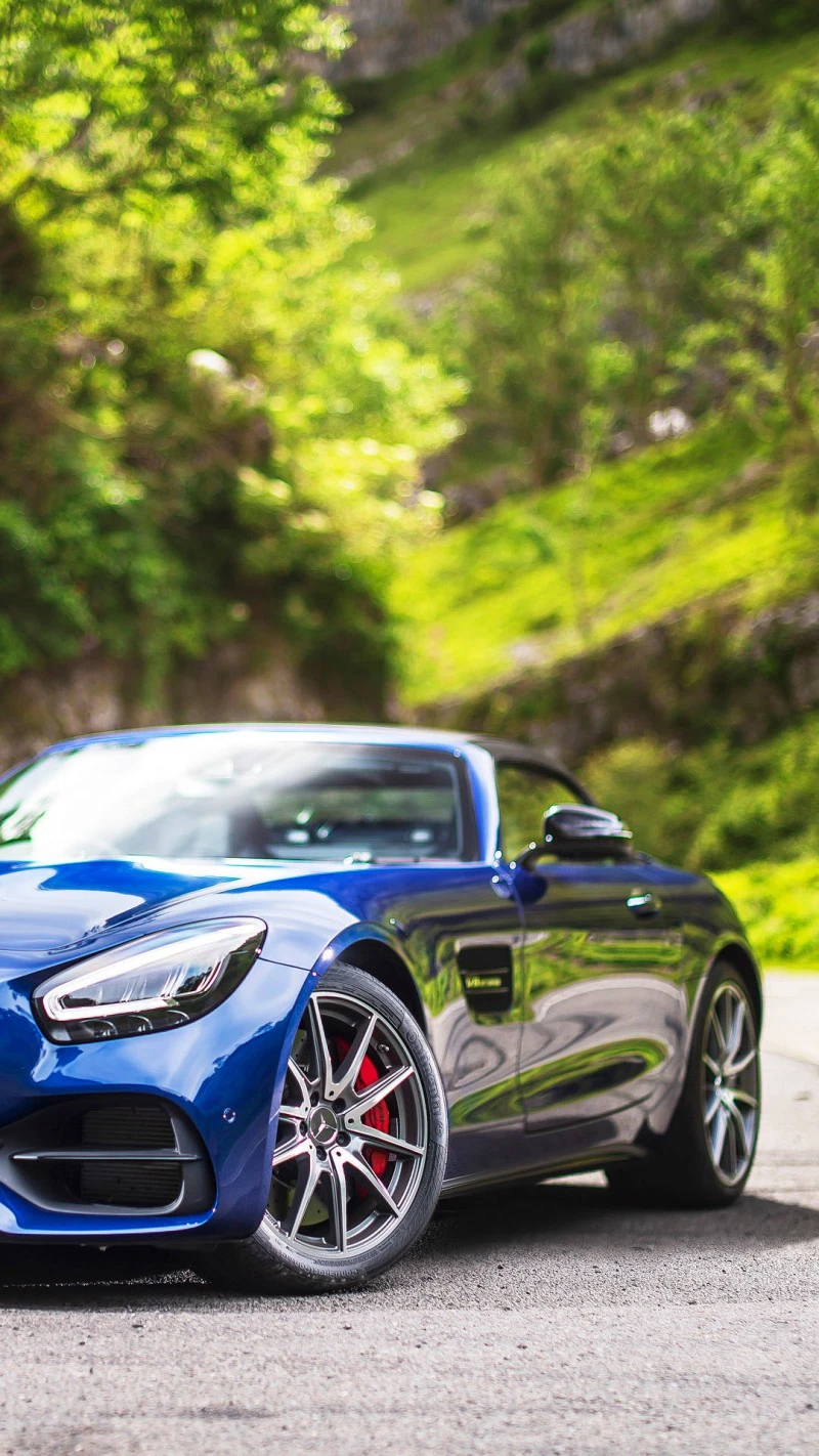 Mercedes-AMG GT Roadster on Scenic Road 4K Mobile Wallpaper