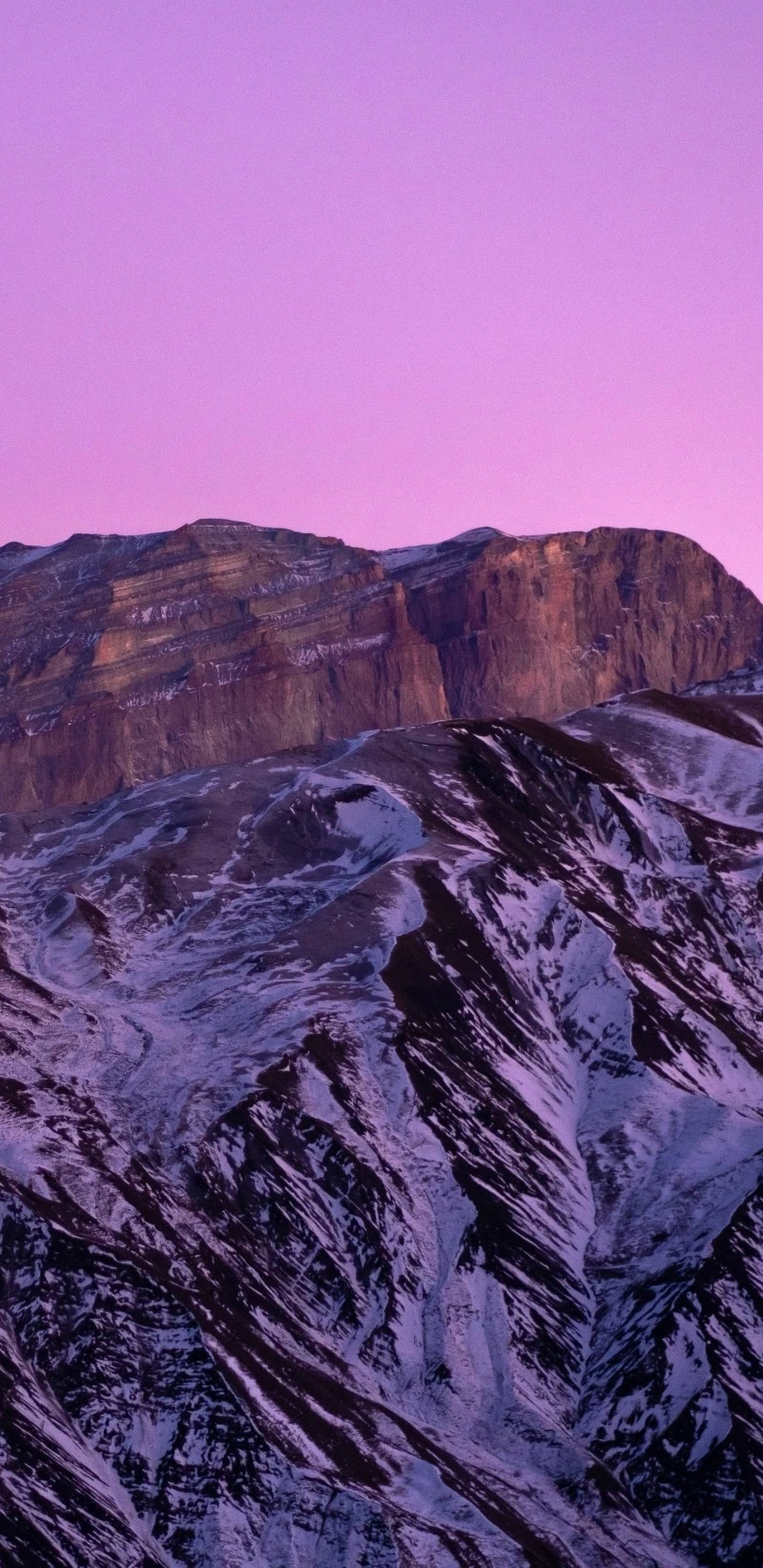 Sunset Over Snowy Mountains 4K Mobile Wallpaper