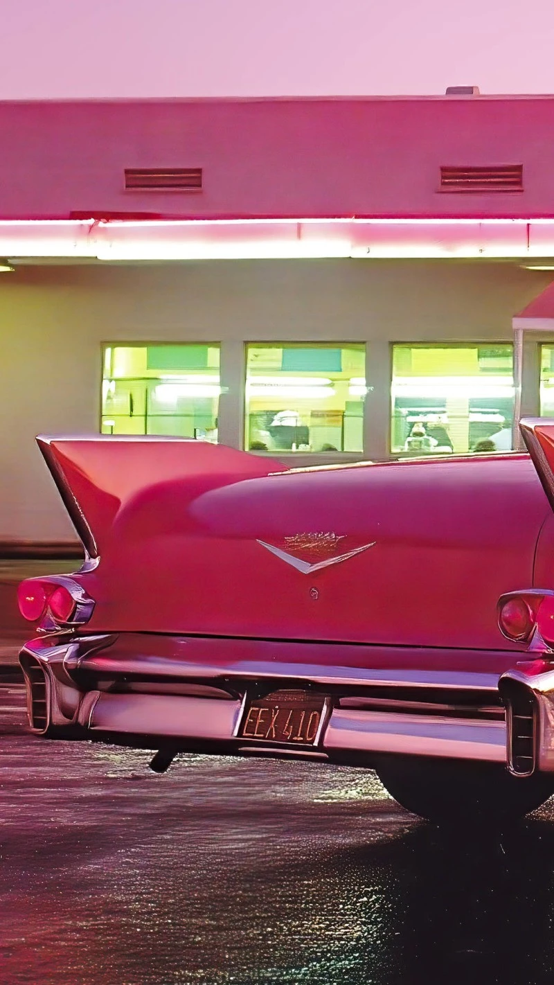 Vintage Cadillac at Dusk 4K Mobile Wallpaper