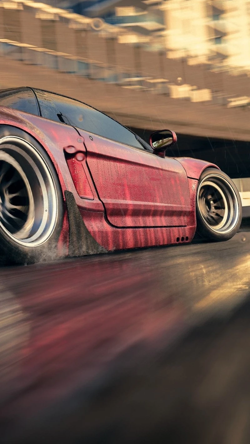 Red Honda NSX Drifting 4K Mobile Wallpaper