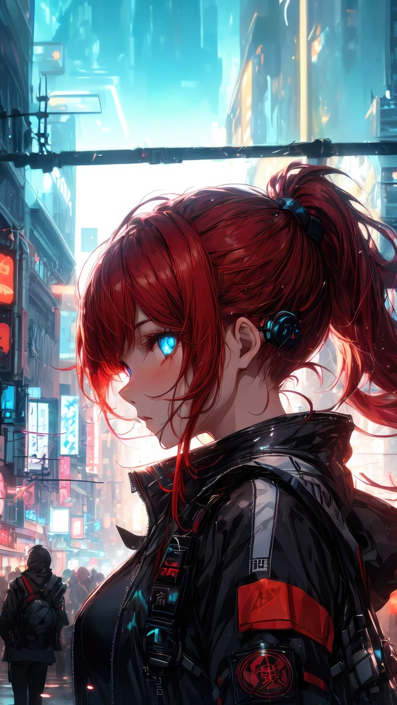 Cyberpunk Anime Girl 4K Mobile Wallpaper