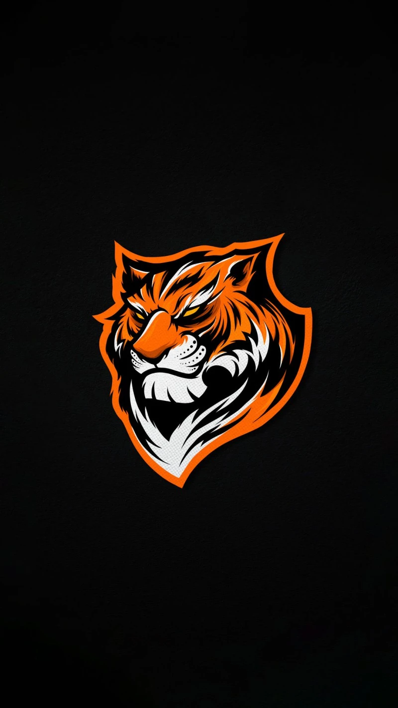 Tiger Head Logo 4K Mobile Wallpaper