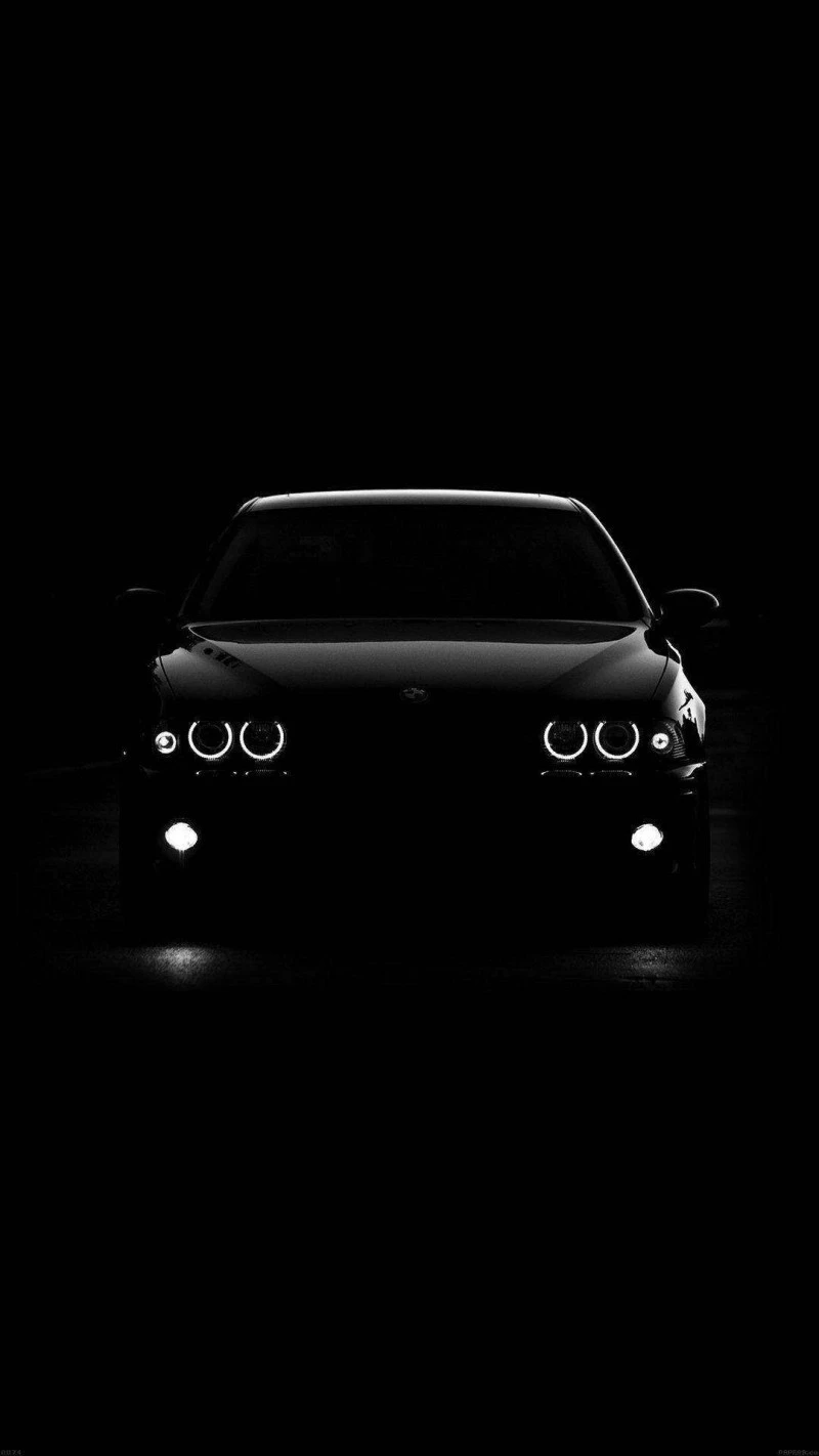 Black BMW in the Night 4K Mobile Wallpaper
