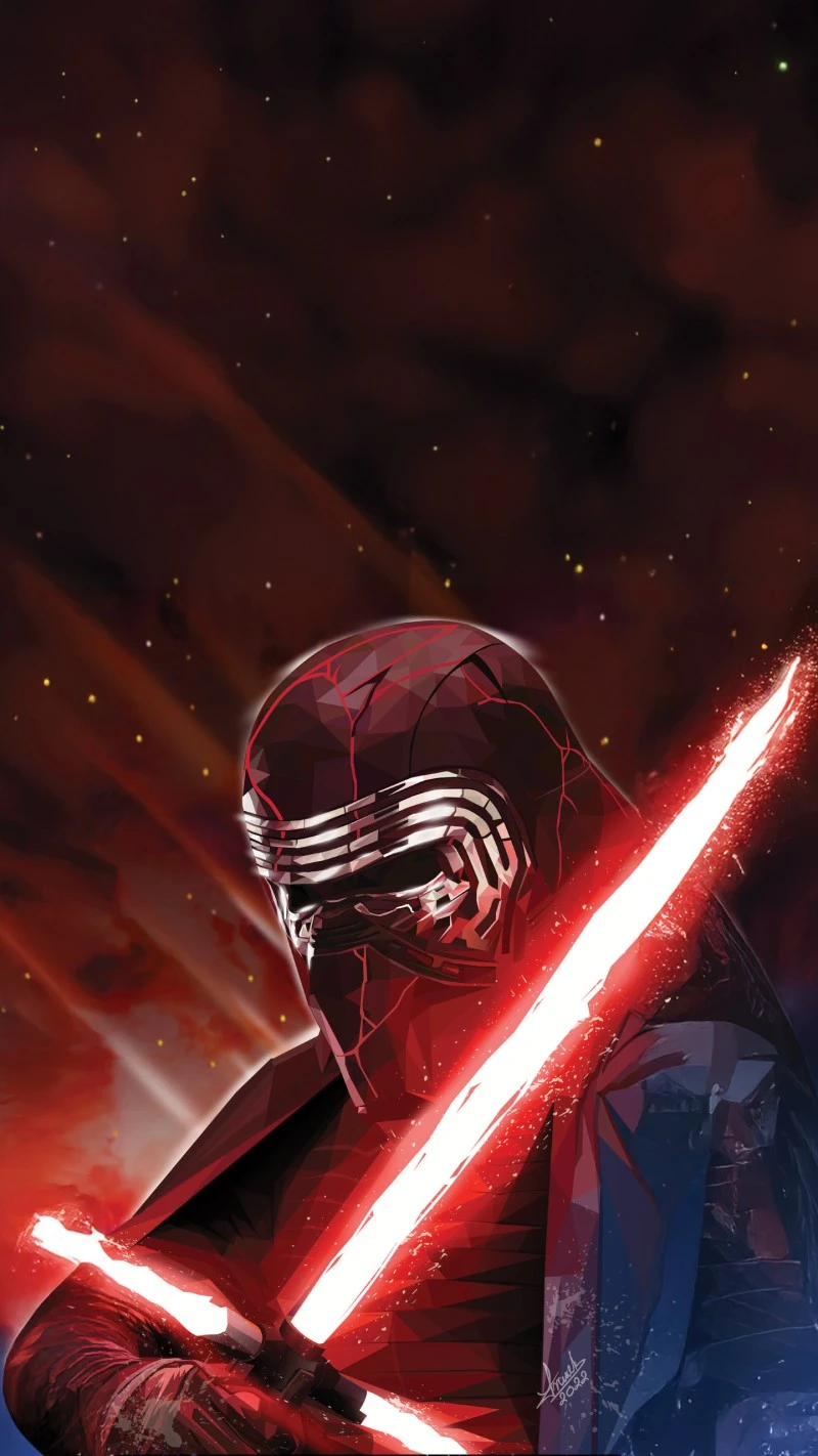 Kylo Ren with Double Lightsaber 4K Mobile Wallpaper