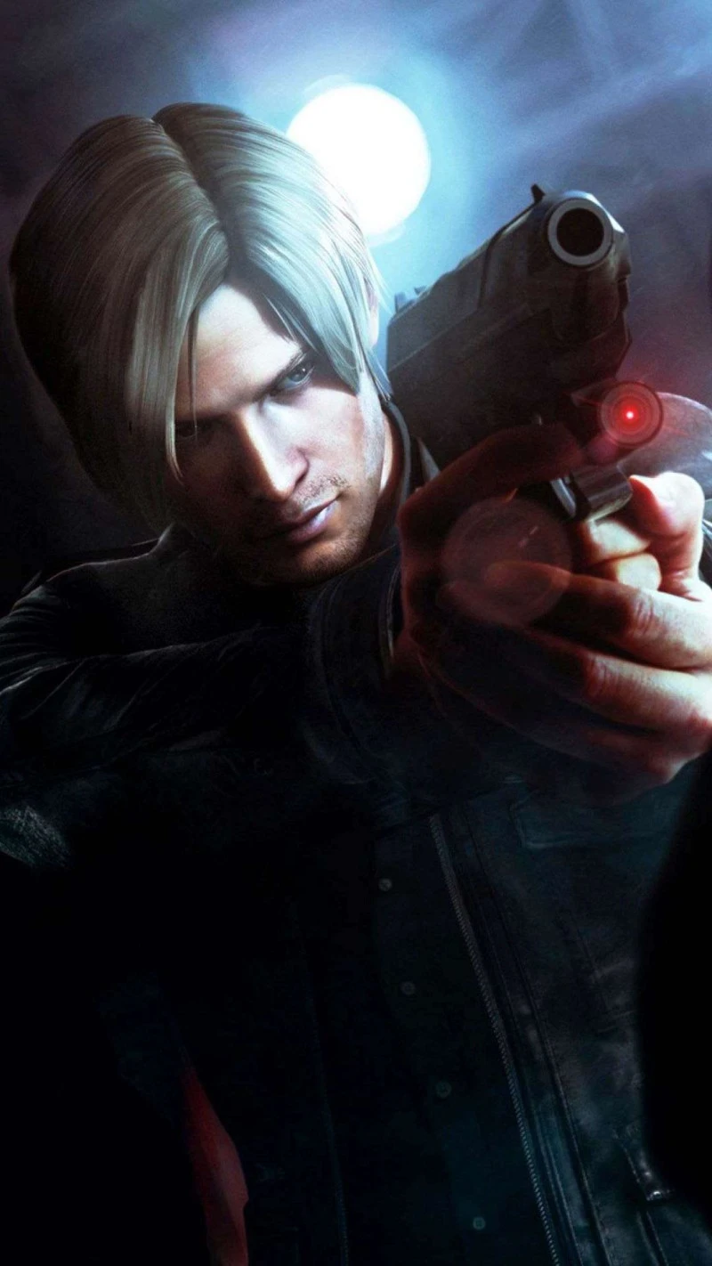 Leon S. Kennedy - Nighttime Aim 4K Mobile Wallpaper