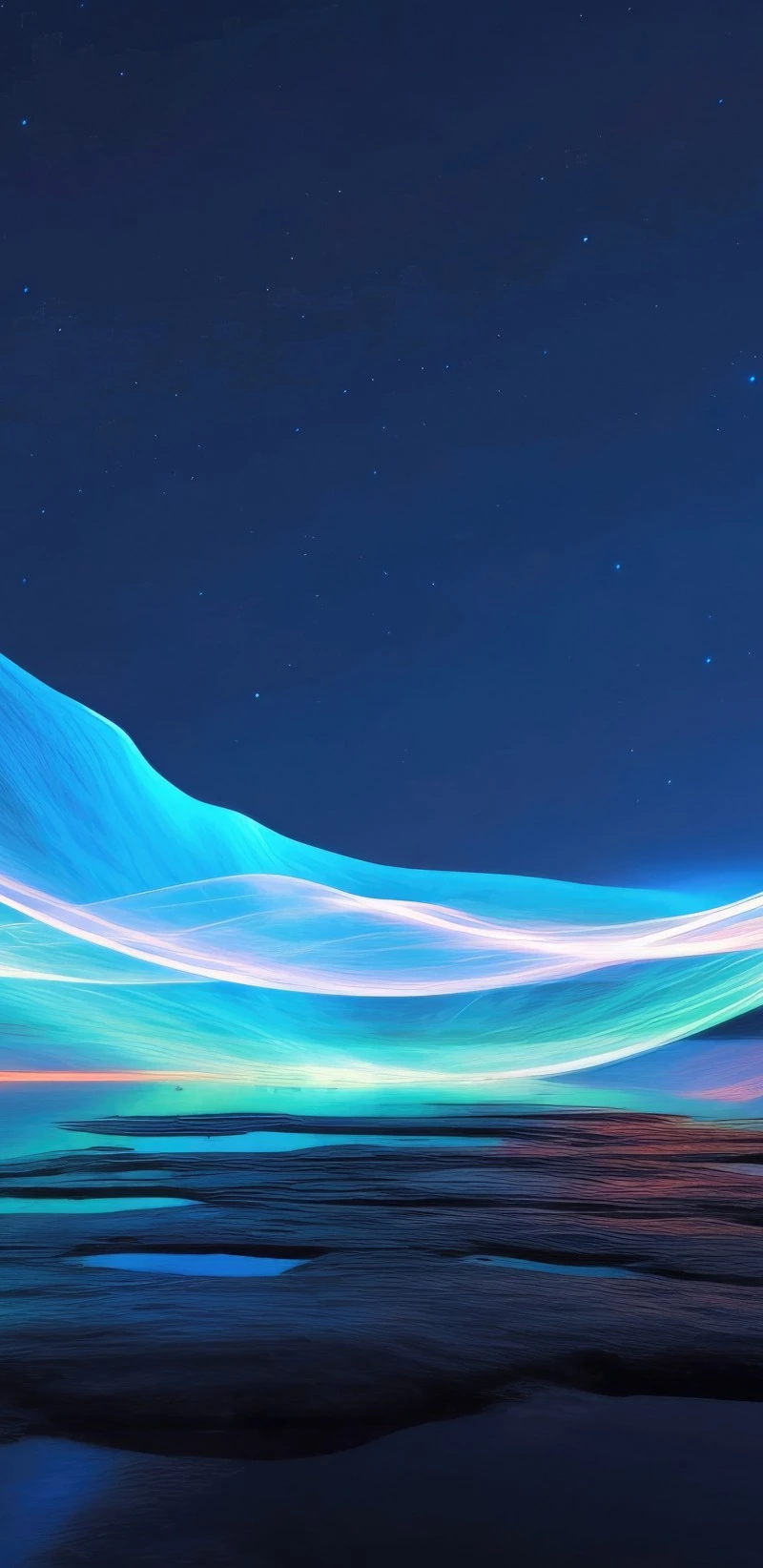 Abstract Light Trails Over Water 4K Mobile Wallpaper