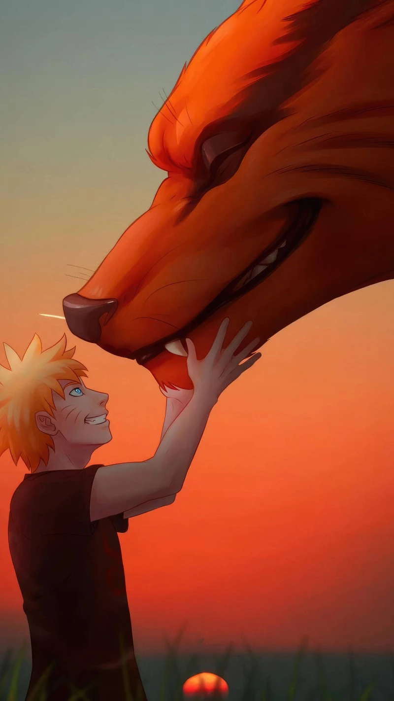 Naruto and Kurama 4K Mobile Wallpaper