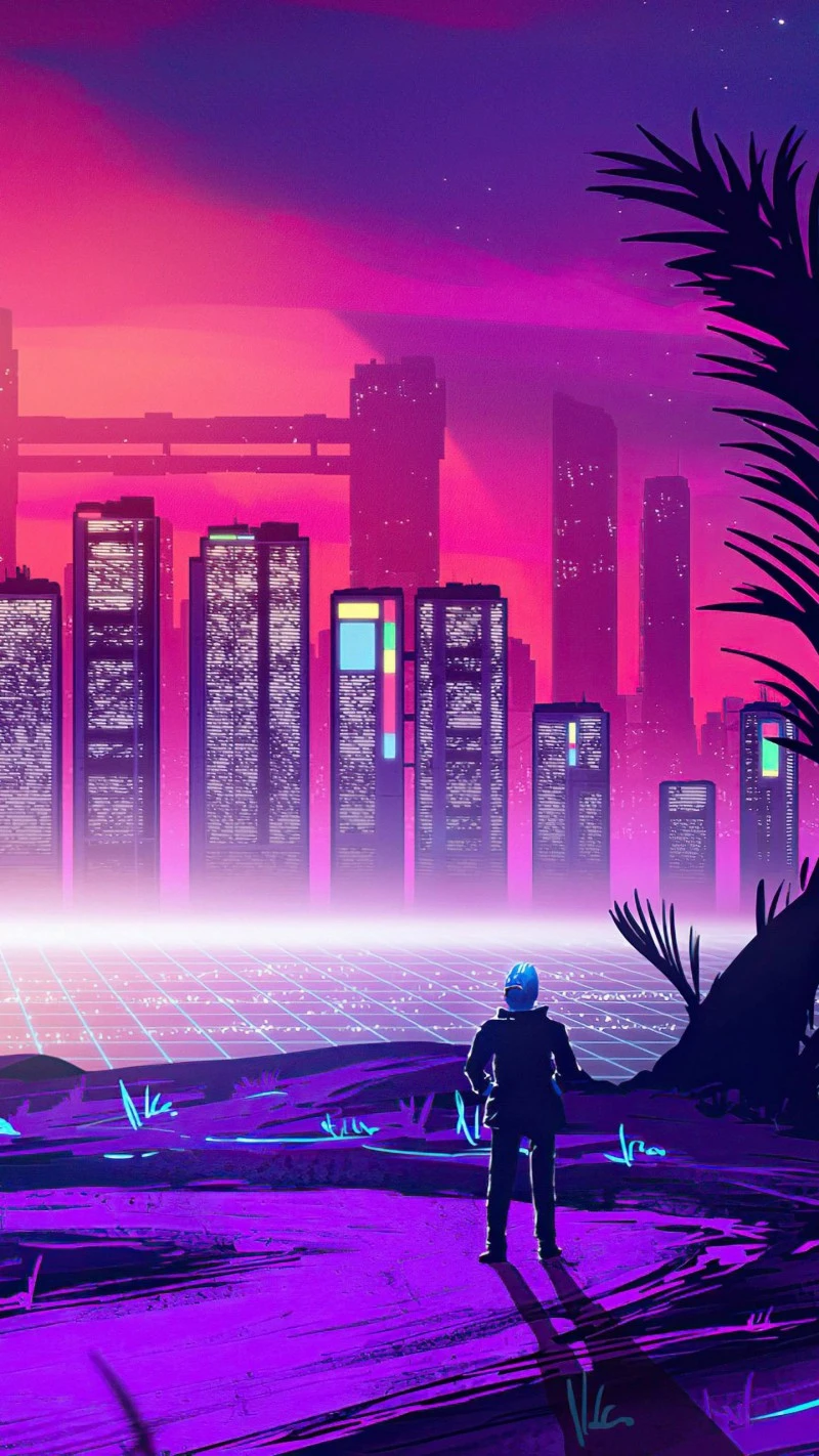 Cyberpunk Cityscape 4K Mobile Wallpaper