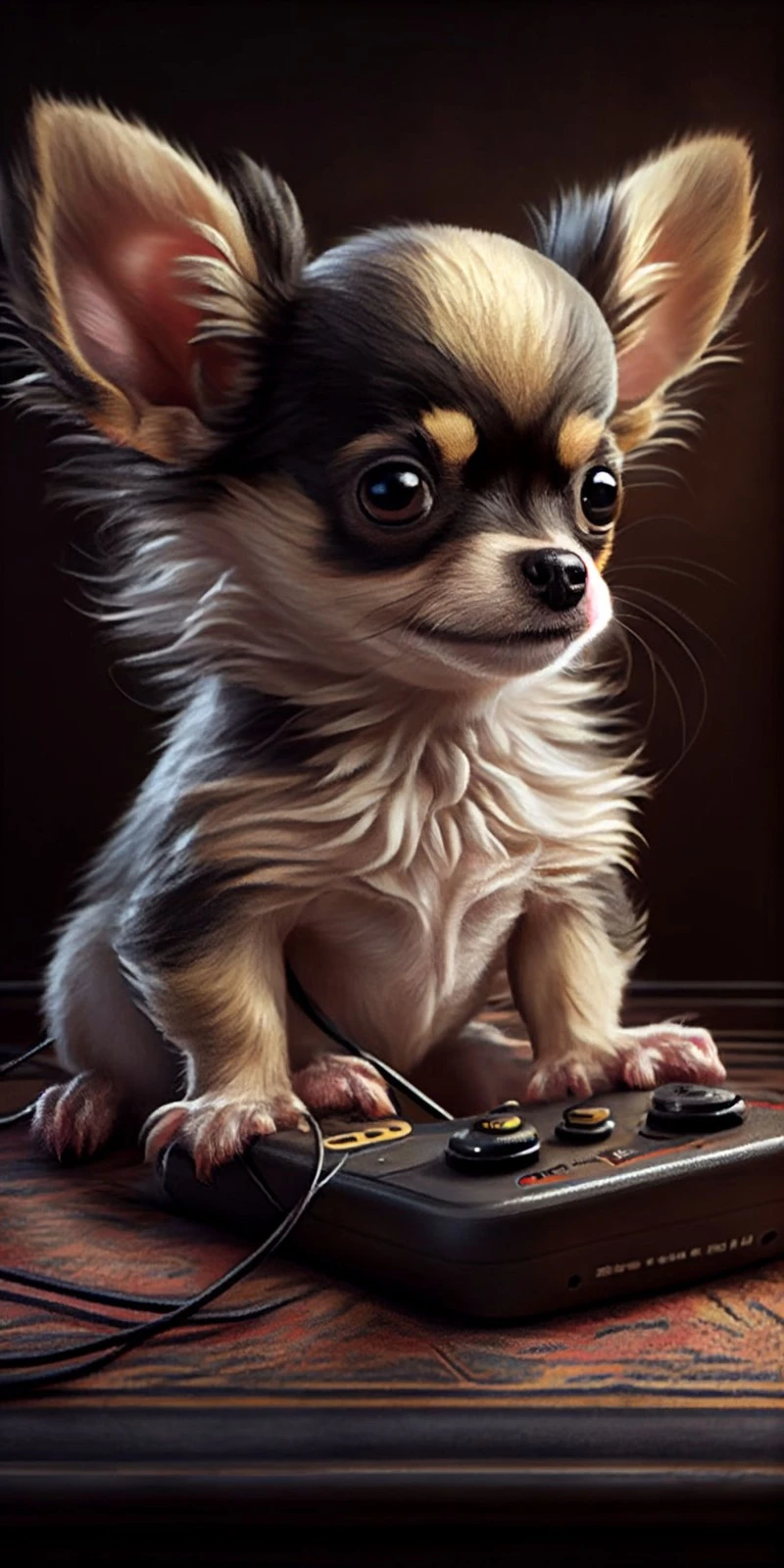 AI-Generated Chihuahua Gamer 4K Mobile Wallpaper