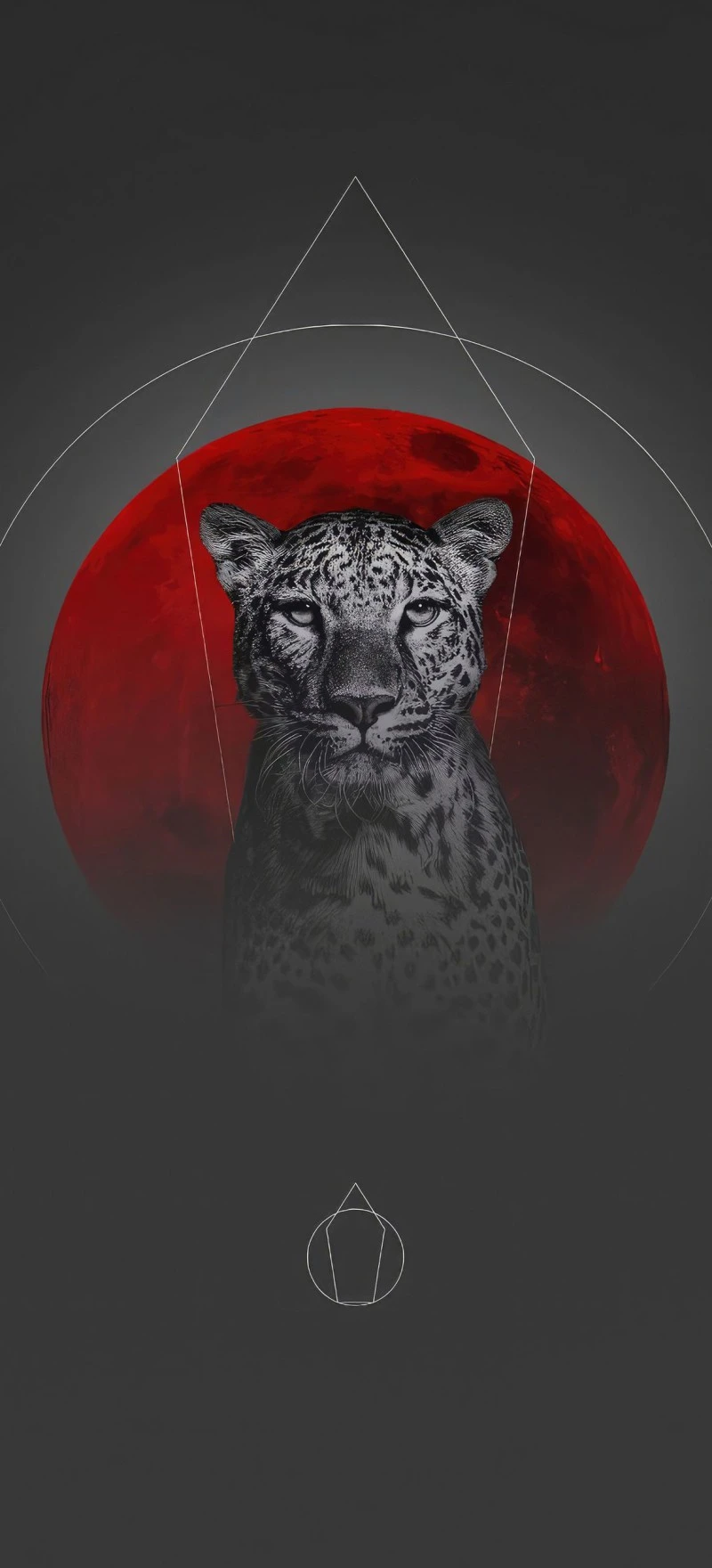 Majestic Leopard Under the Blood Moon 4K Mobile Wallpaper