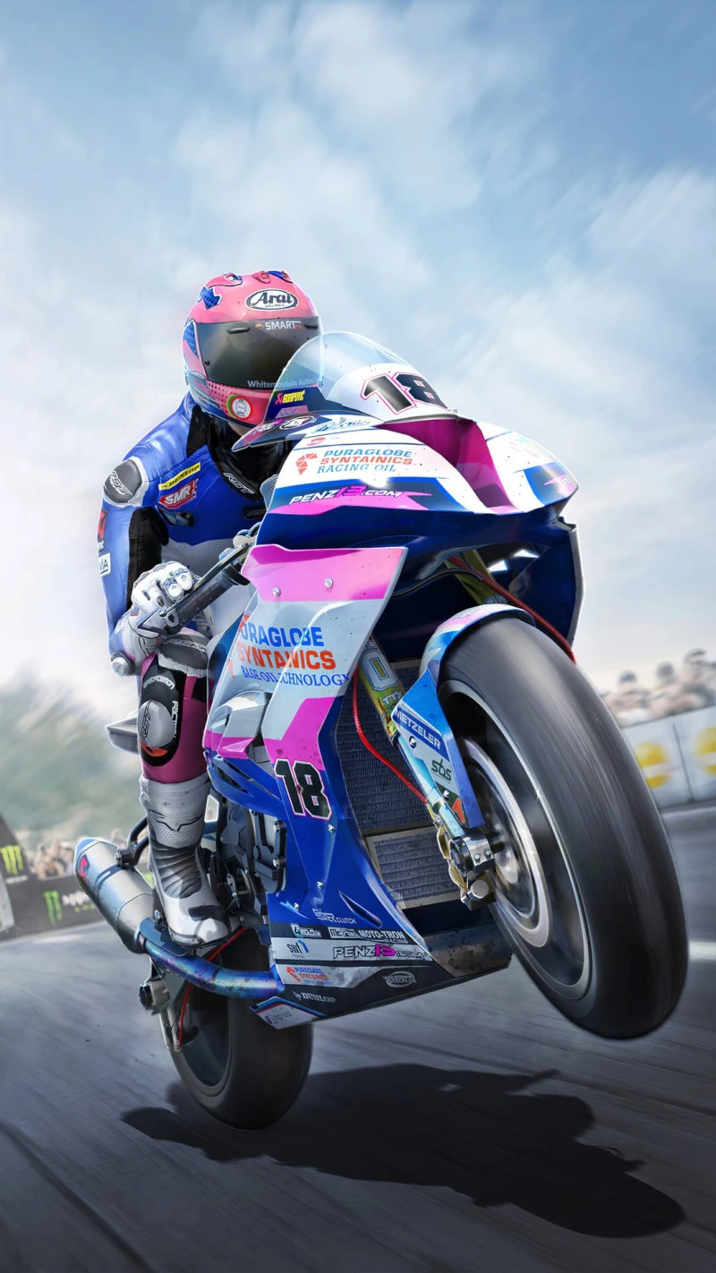 Motorcycle Racer in Action 4K Mobile Wallpaper