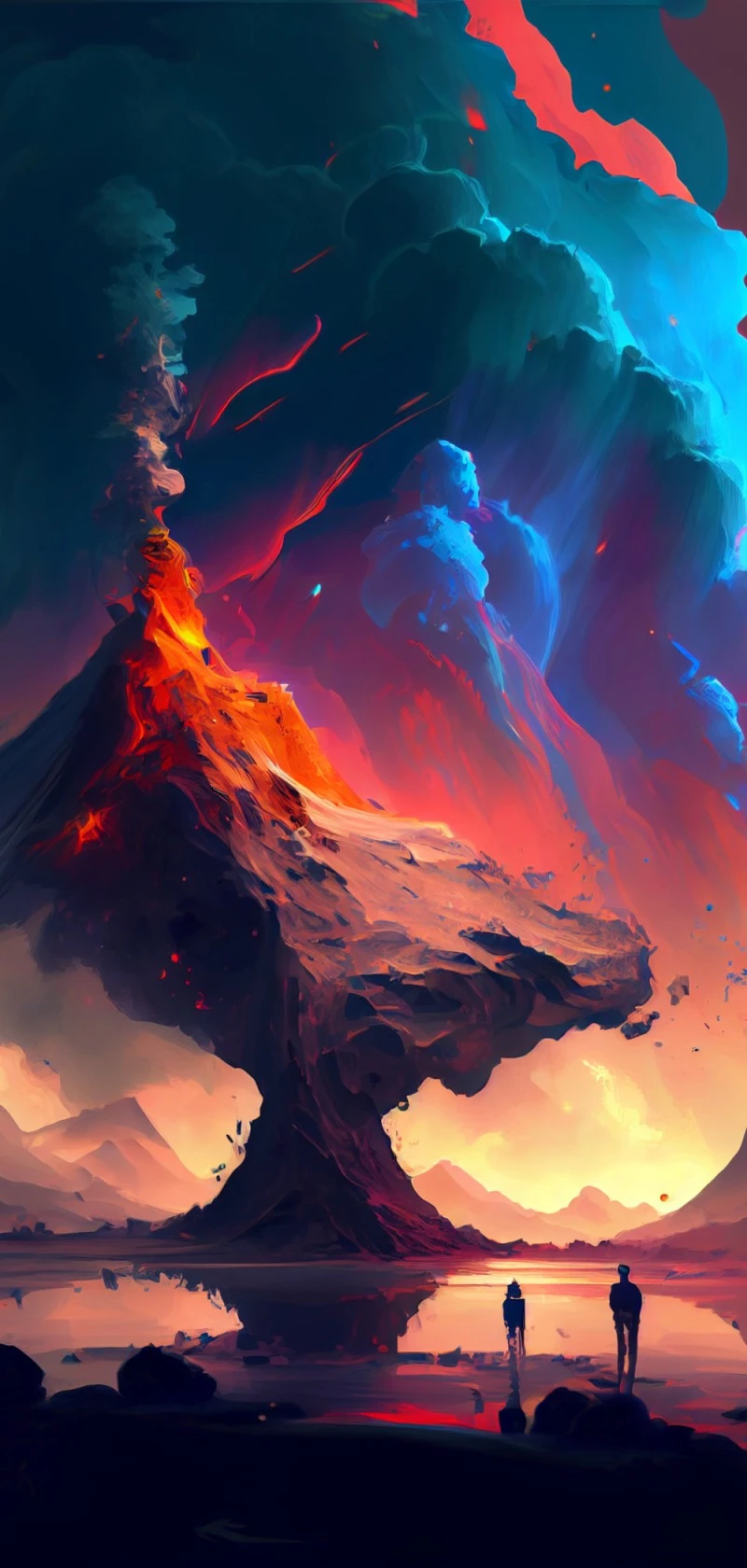 Ethereal Volcanic Landscape 4K Mobile Wallpaper