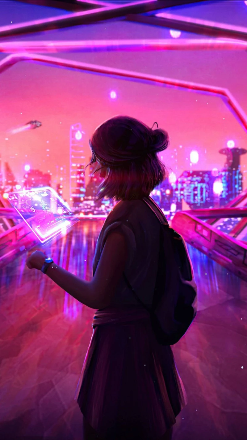 Cyberpunk Cityscape 4K Mobile Wallpaper