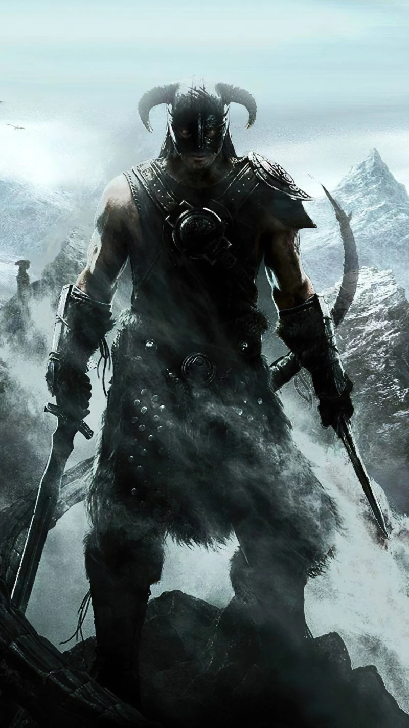 Skyrim Dragonborn 4K Mobile Wallpaper