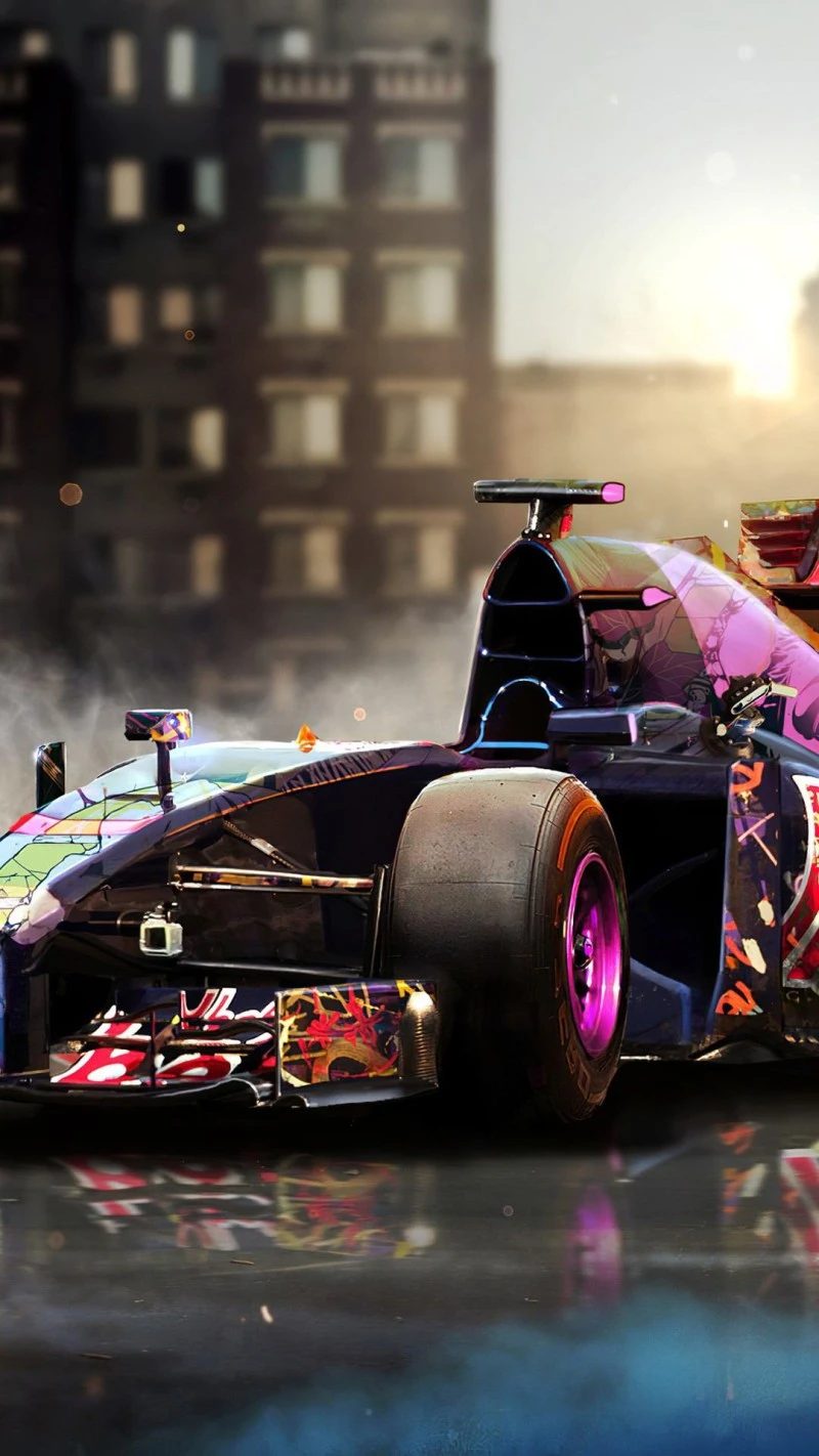 Artistic Formula 1 Race Car 4K Mobile Wallpaper