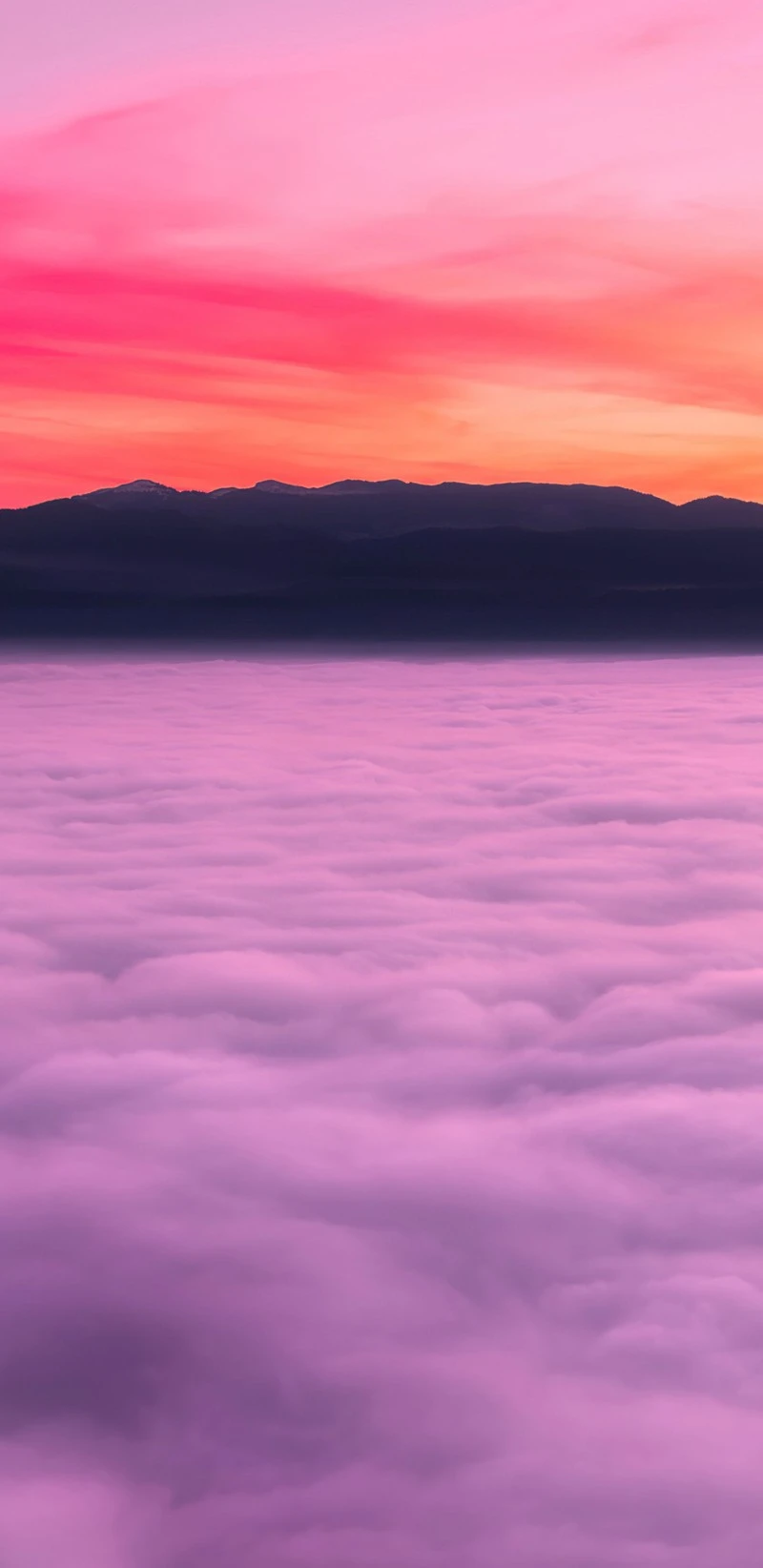 Above the Clouds at Sunset 4K Mobile Wallpaper