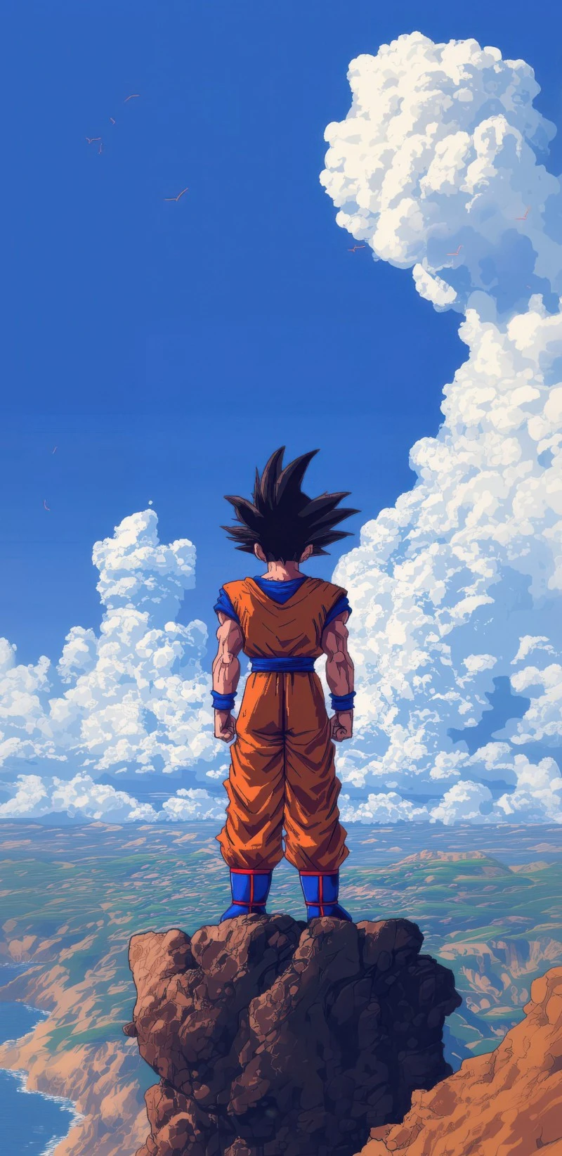 Goku Contemplates the View 4K Mobile Wallpaper