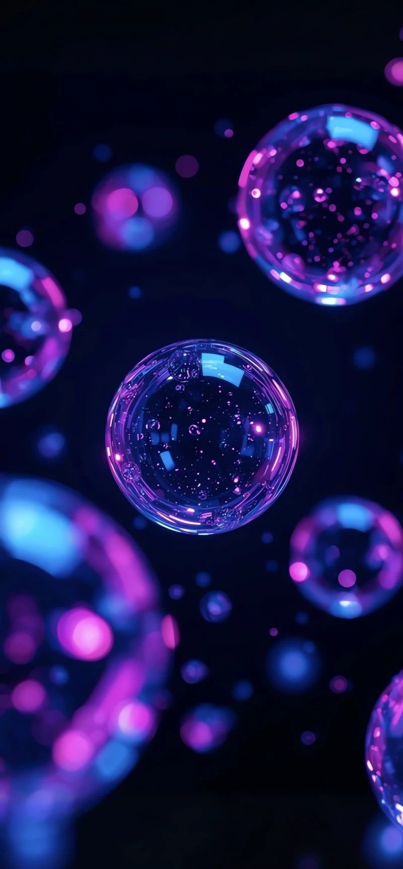 Vibrant Neon Purple Bubble Dance Party Background Wallpaper 4K Mobile Wallpaper