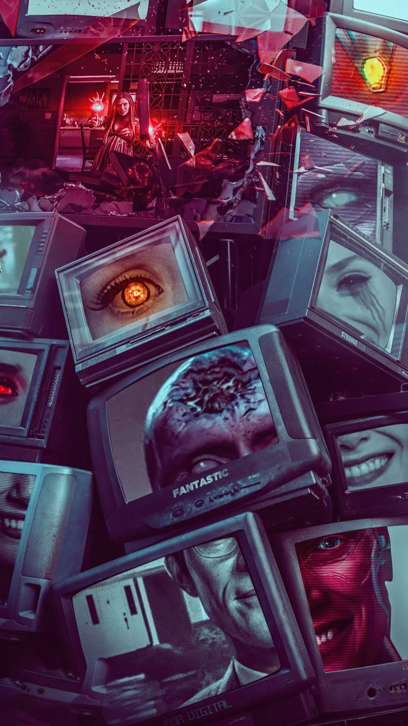Broken Reality: Wanda's Hex 4K Mobile Wallpaper