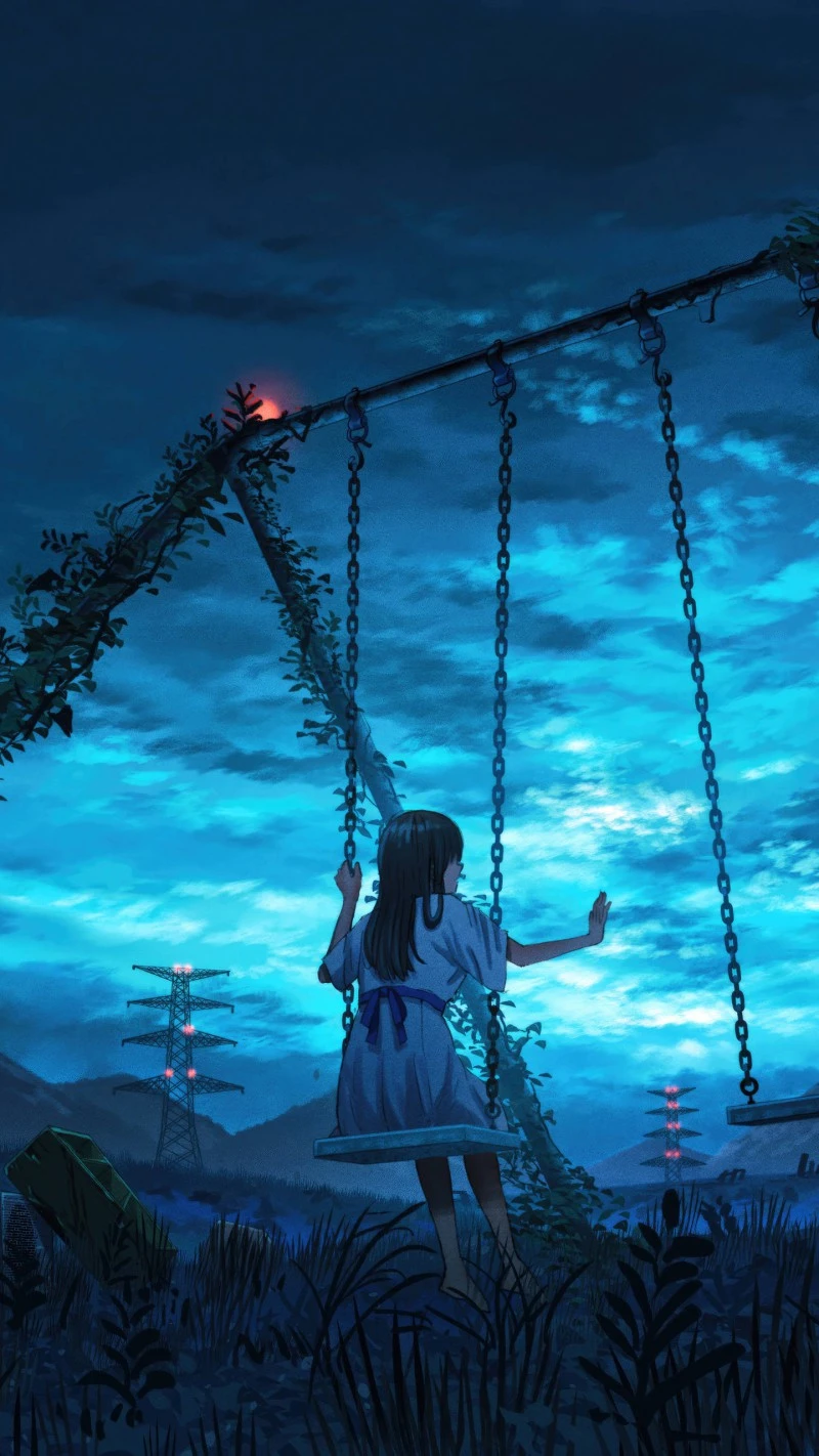 Lonely Swing 4K Mobile Wallpaper