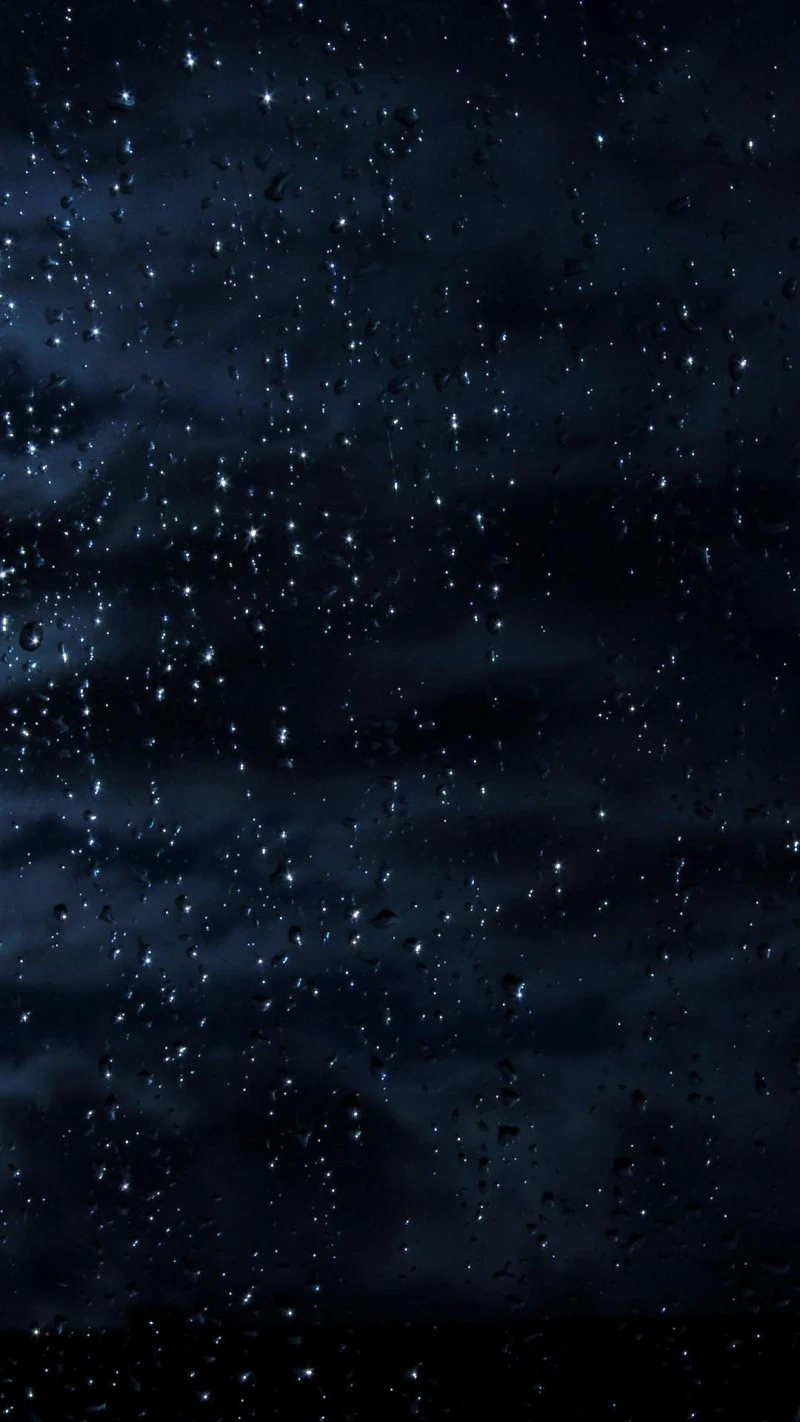 Starry Night Through Rain-Streaked Glass 4K Mobile Wallpaper