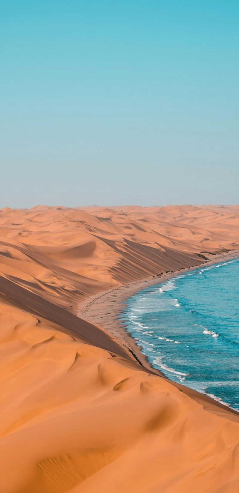 Desert Meets Ocean 4K Mobile Wallpaper