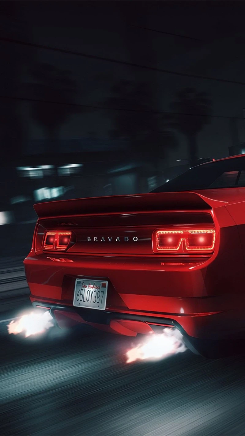 Red Bravado Burning Rubber 4K Mobile Wallpaper