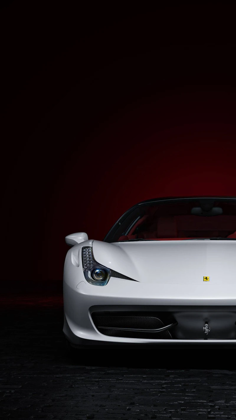 Ferrari 458 Italia Front View 4K Mobile Wallpaper