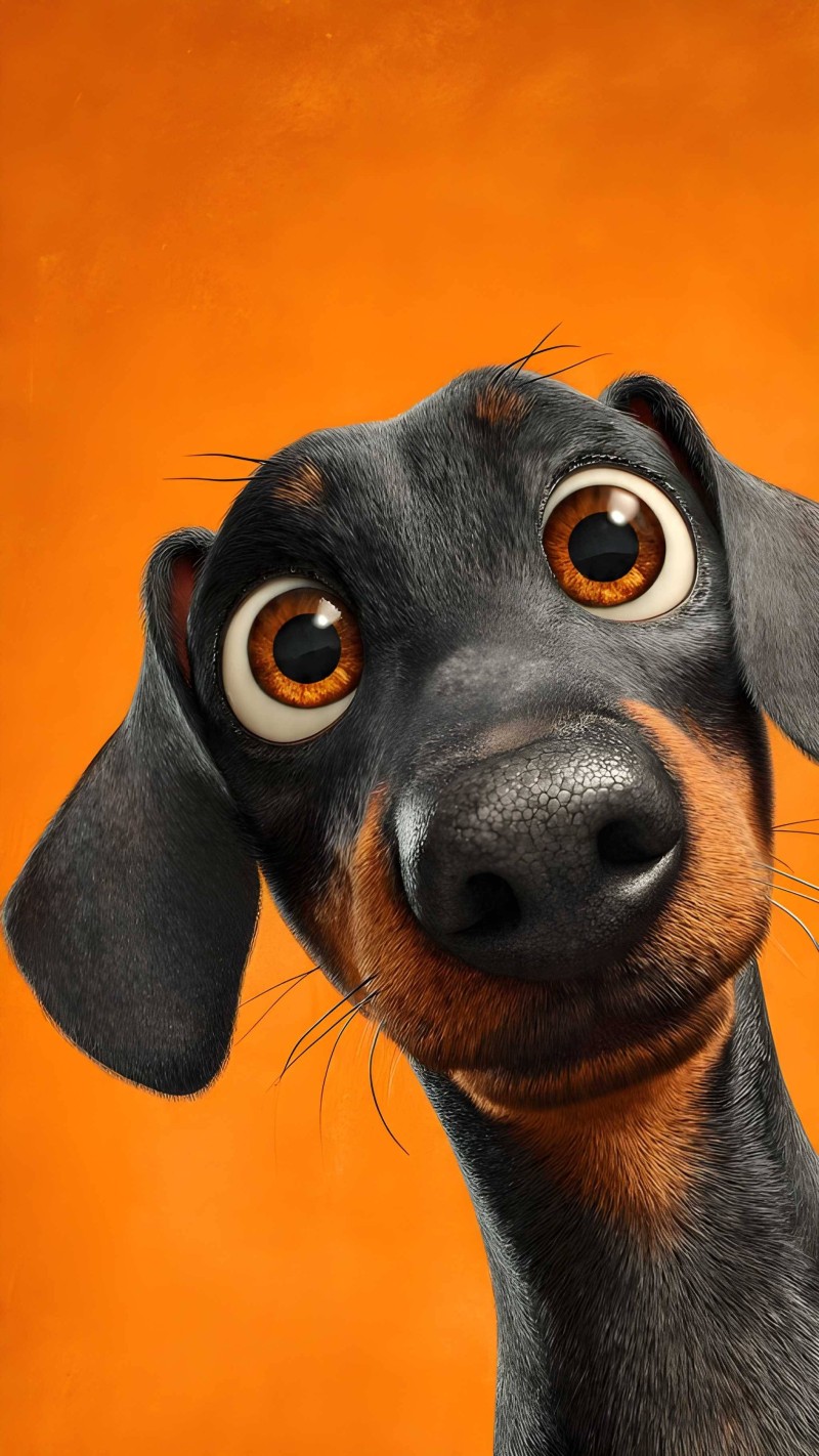 Dachshund Peeking with Big Eyes 4K Eye Wallpaper