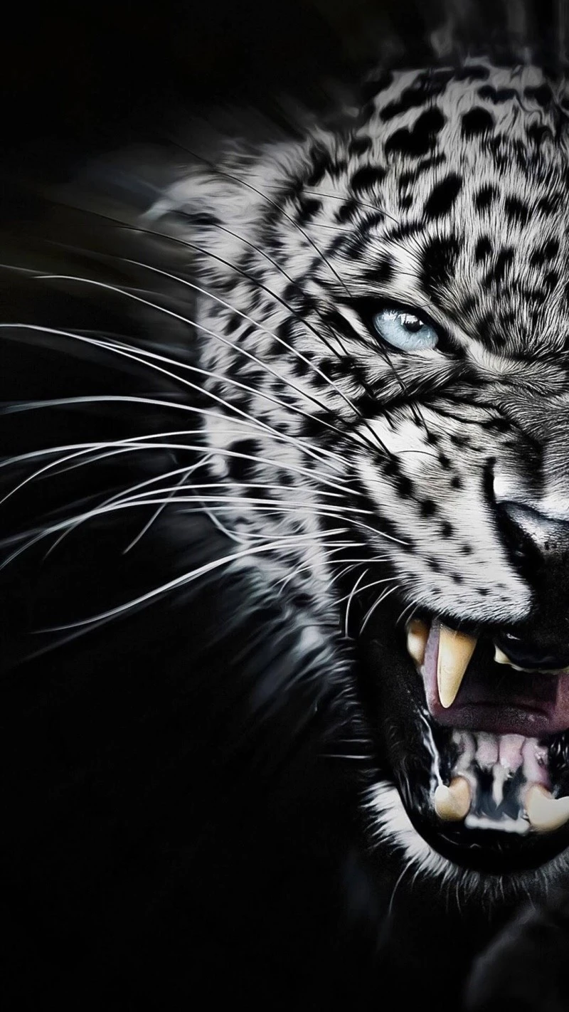 Leopard's Roar 4K Mobile Wallpaper