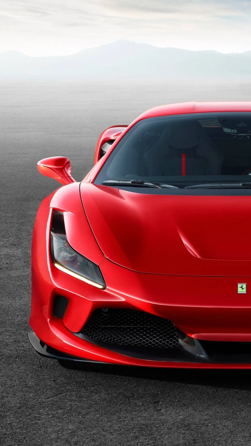 Ferrari 488 Pista Front View 4K Mobile Wallpaper
