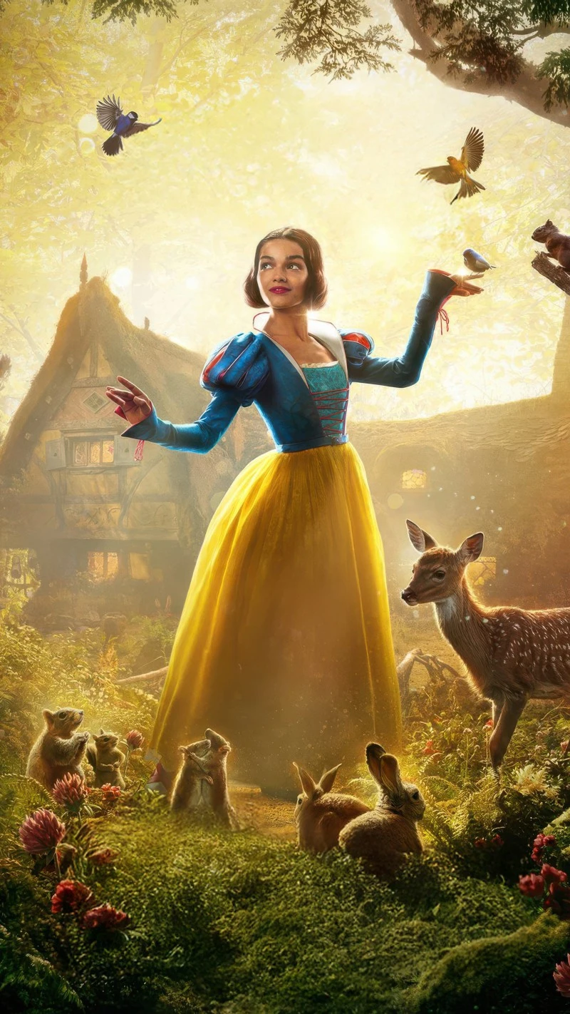 Snow White with Forest Friends 4K Mobile Wallpaper