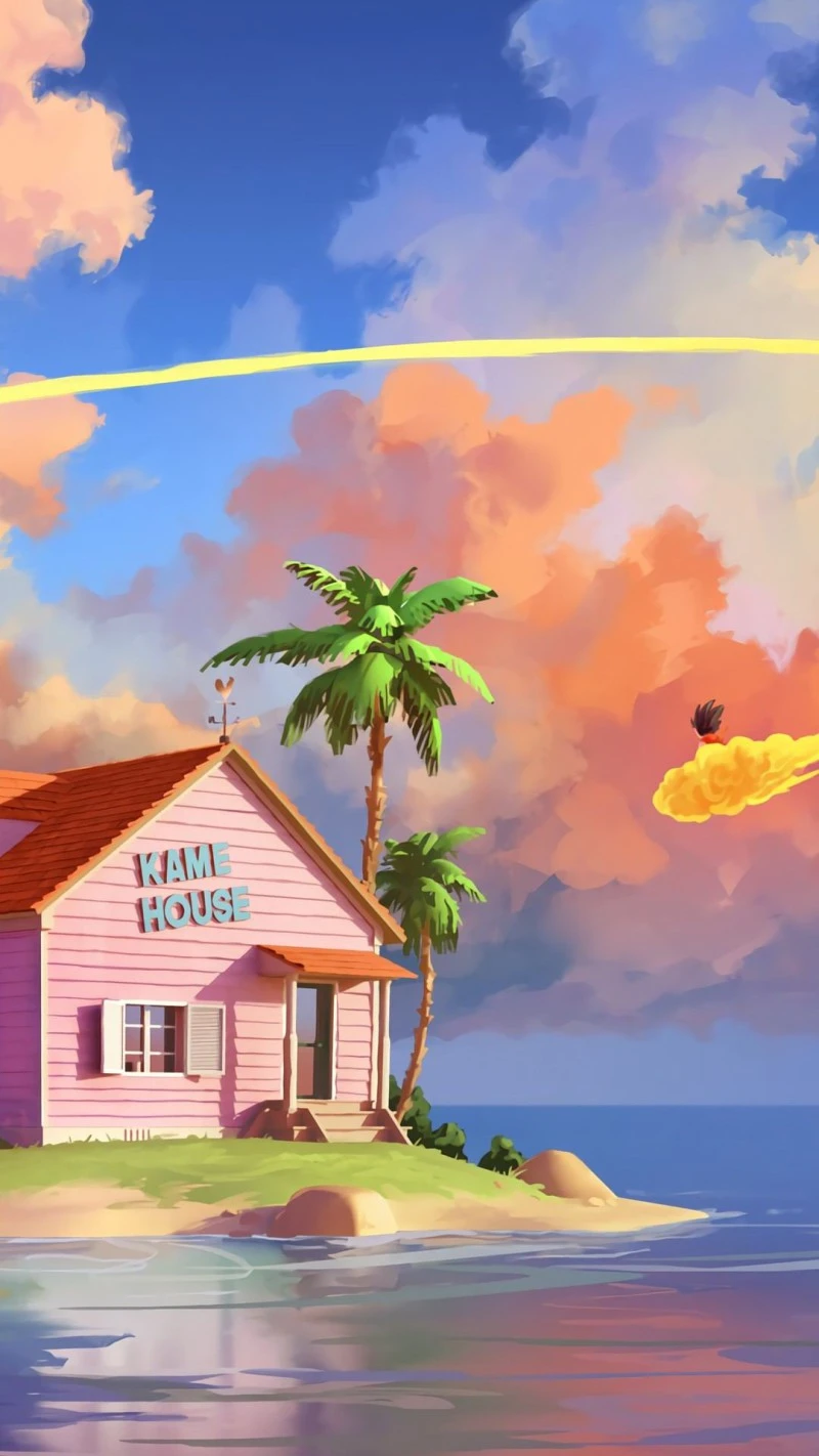 Kame House Sunset 4K Mobile Wallpaper