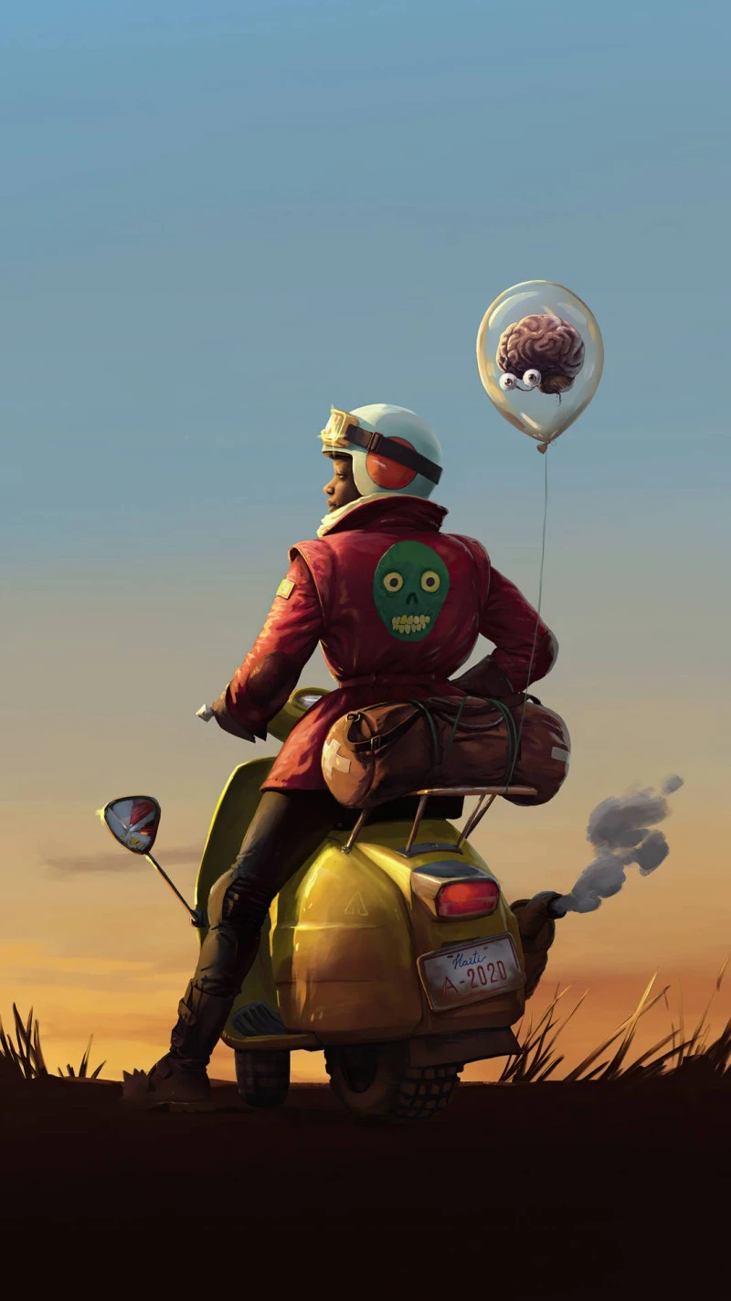 Brain Balloon Ride 4K Mobile Wallpaper