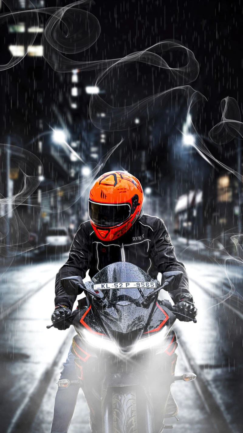 Rainy Night Ride 4K Mobile Wallpaper