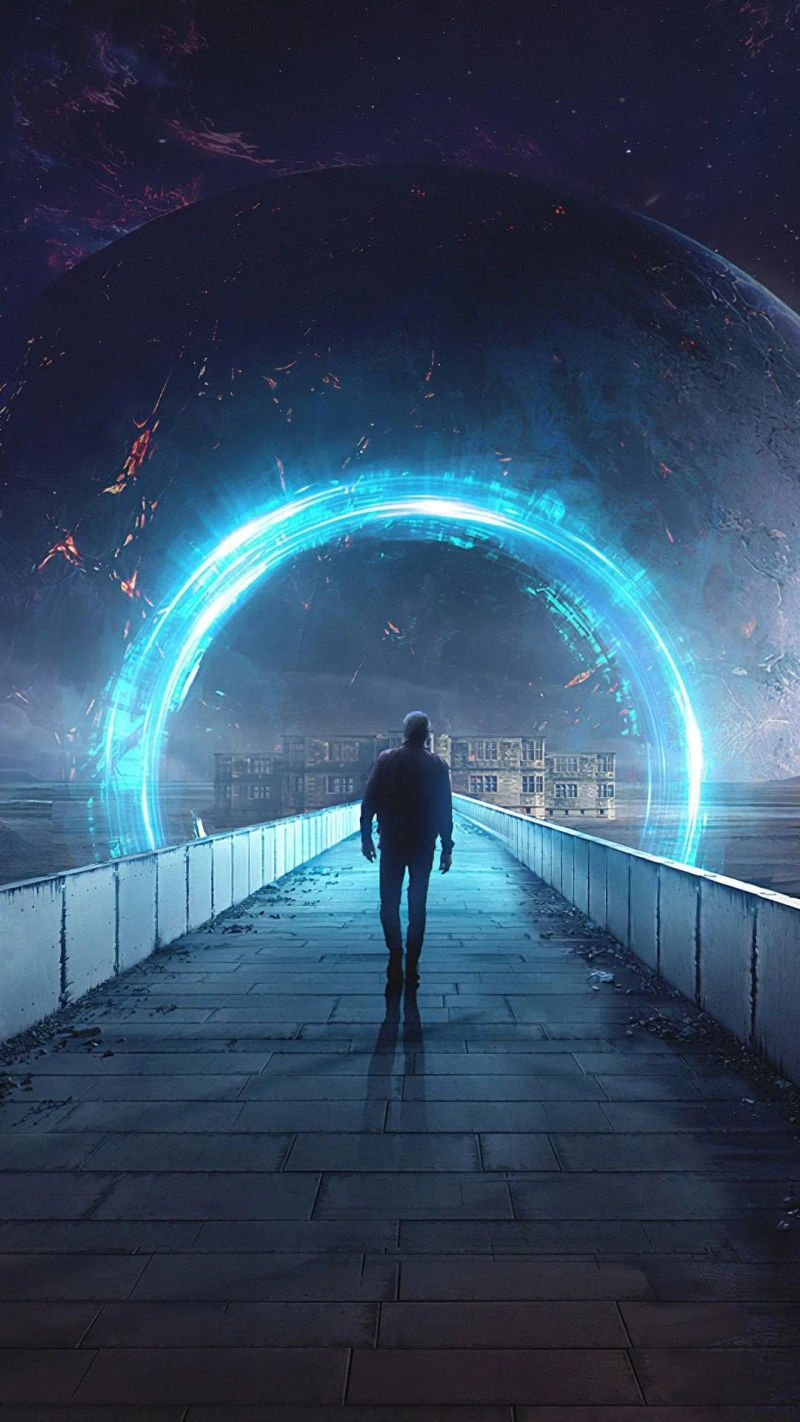 Neon Portal to Another World 4K Mobile Wallpaper